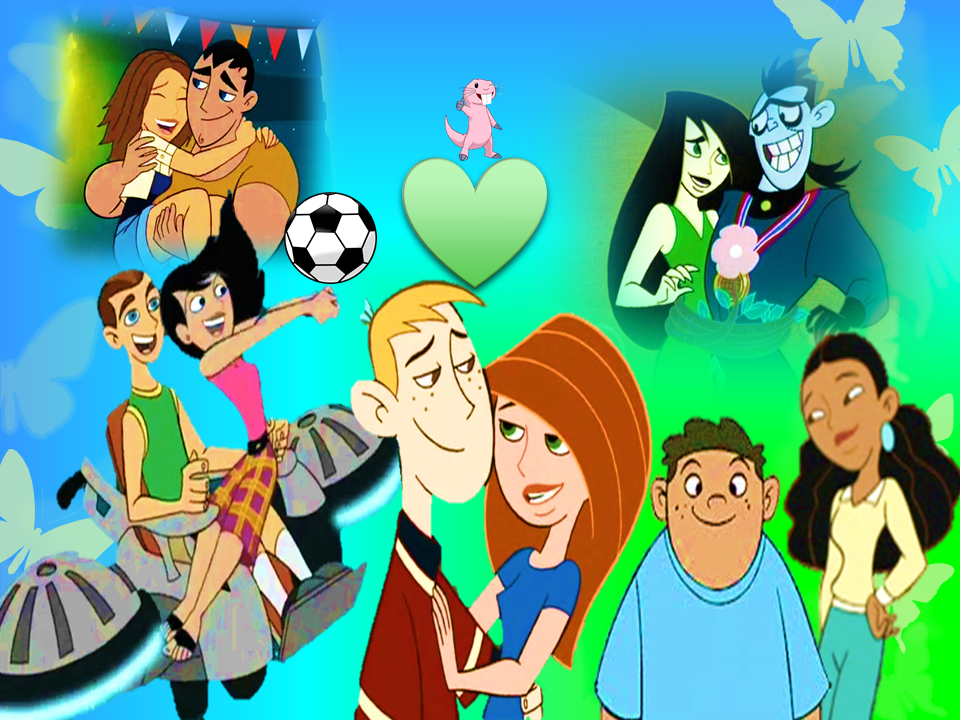 Kim Possible Cartoon Kim And Ron Kiss Wallpapers