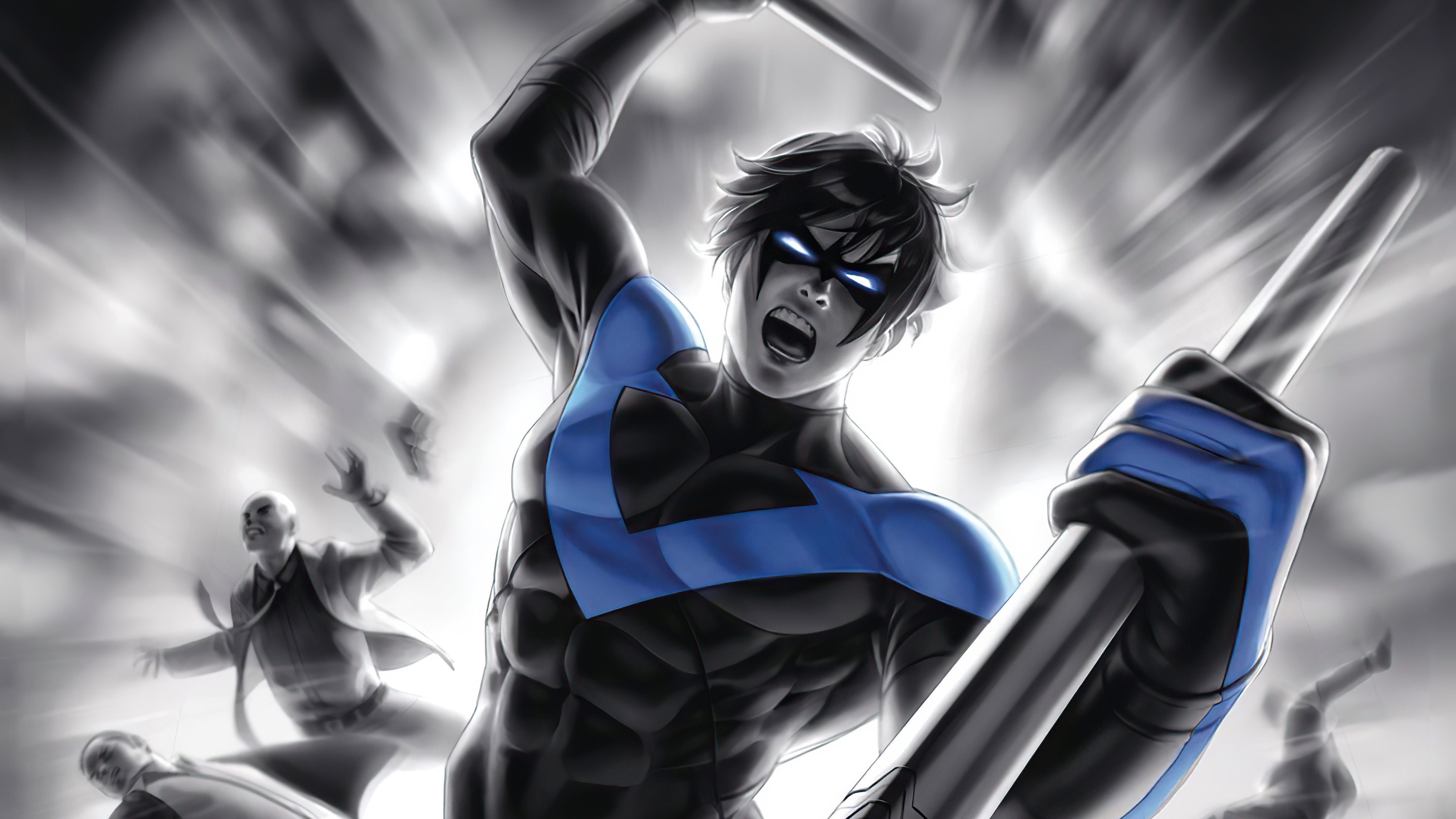 Nightwing Fighting Art Wallpapers