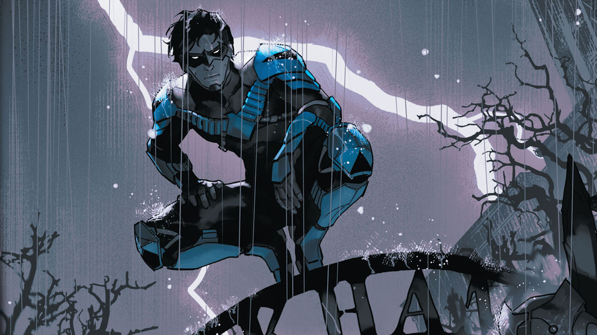 Nightwing Fighting Art Wallpapers