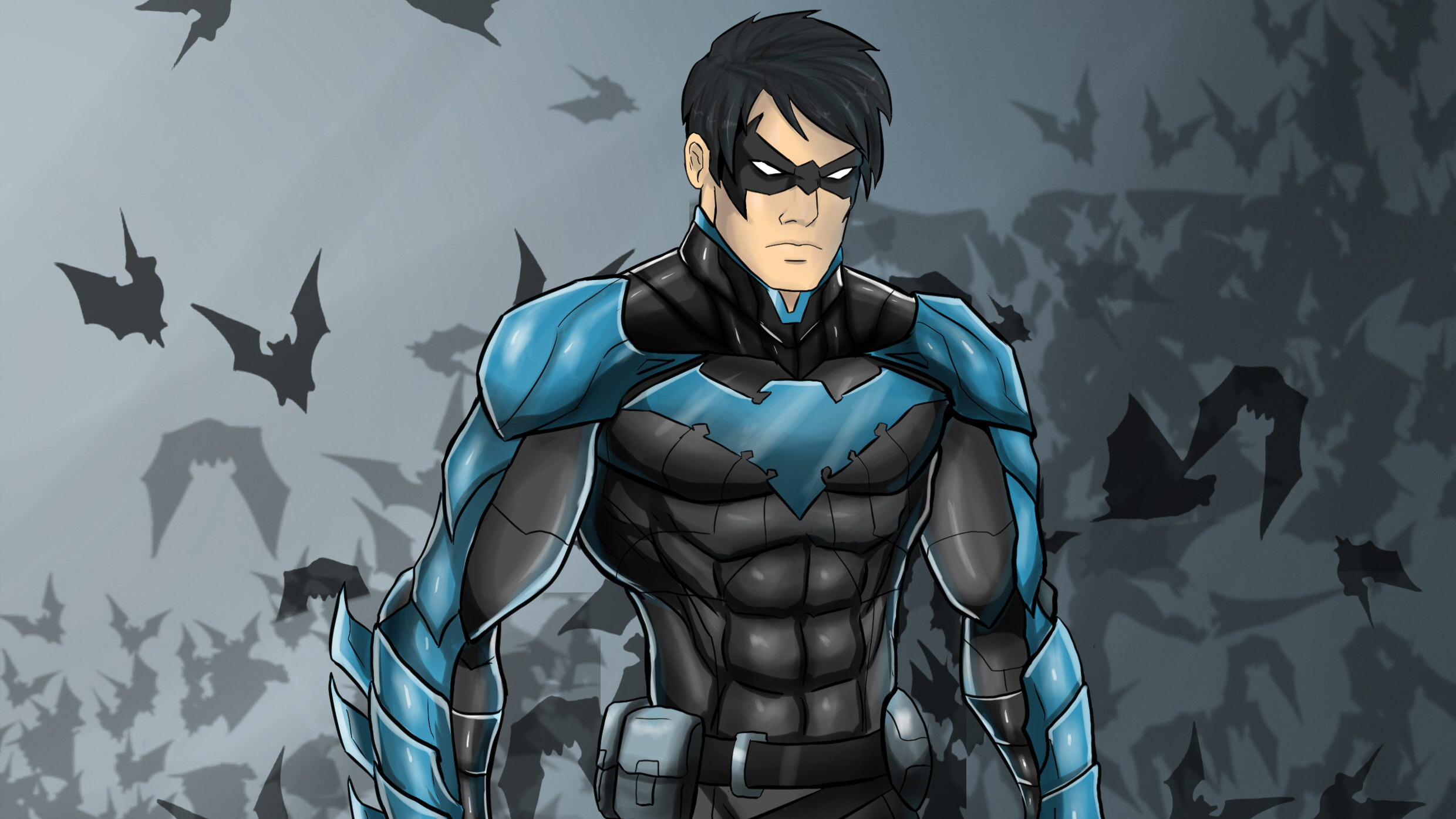 Nightwing Fighting Art Wallpapers