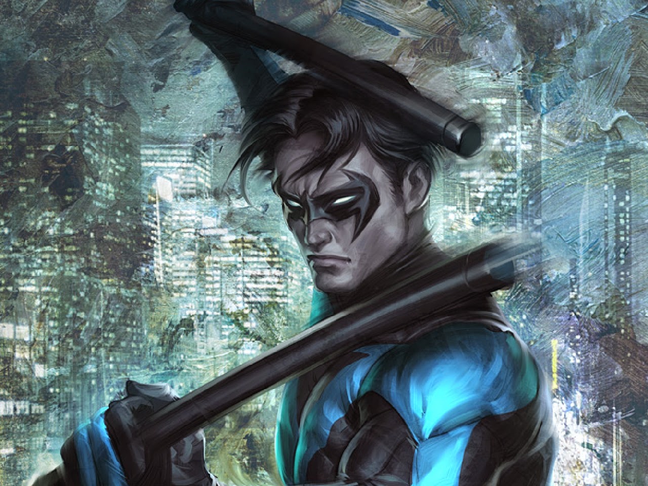 Nightwing Fighting Art Wallpapers