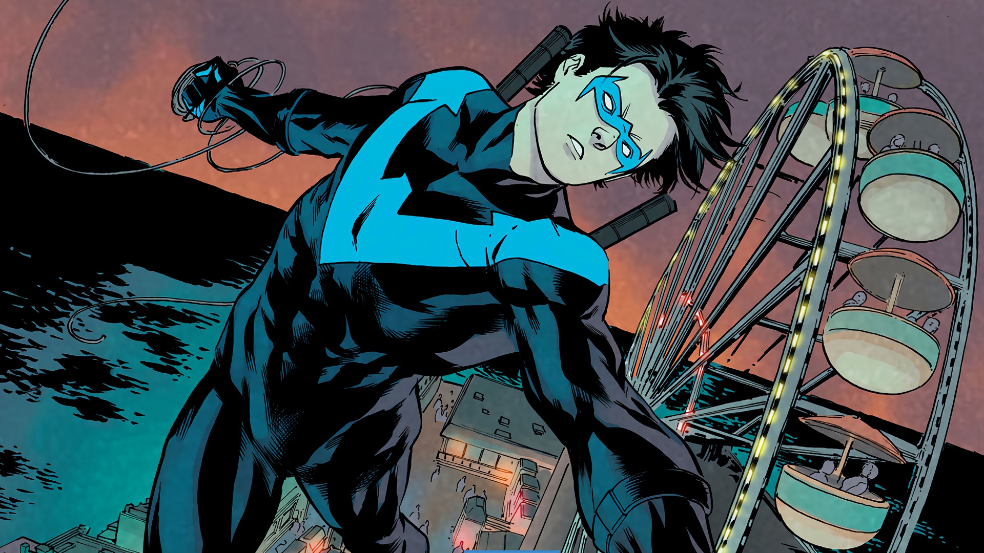 Nightwing Fighting Art Wallpapers