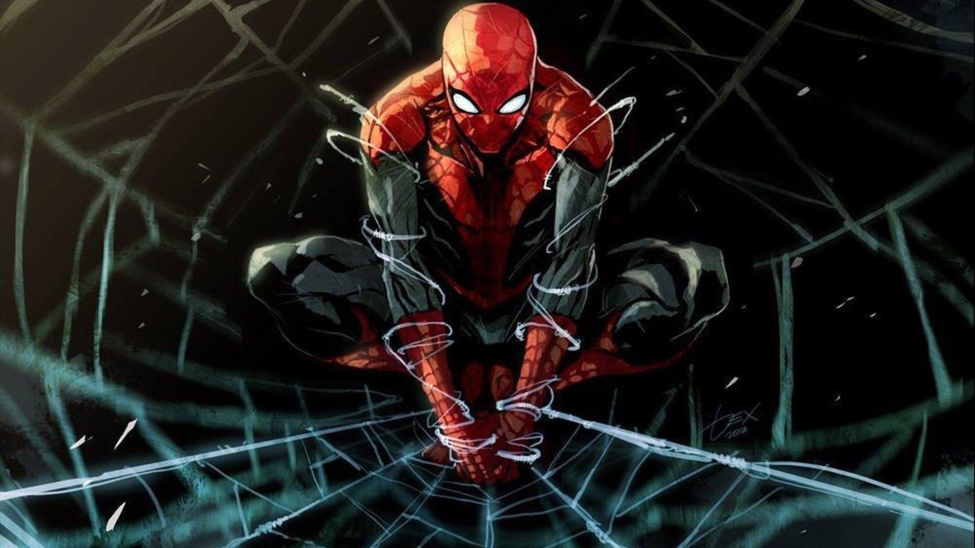 Spider-Man In The Web Digital Art Wallpapers