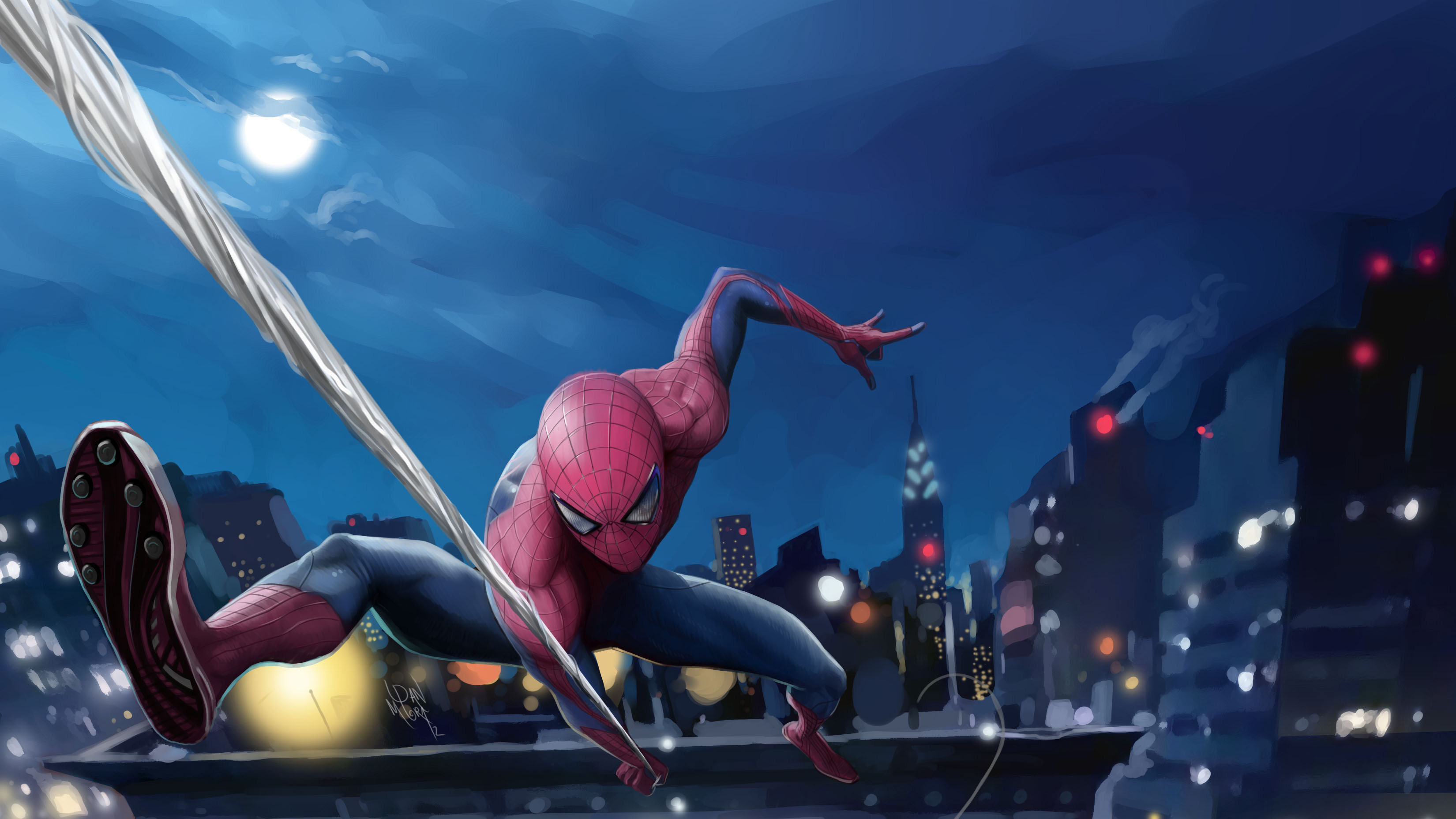 Spider-Man In The Web Digital Art Wallpapers