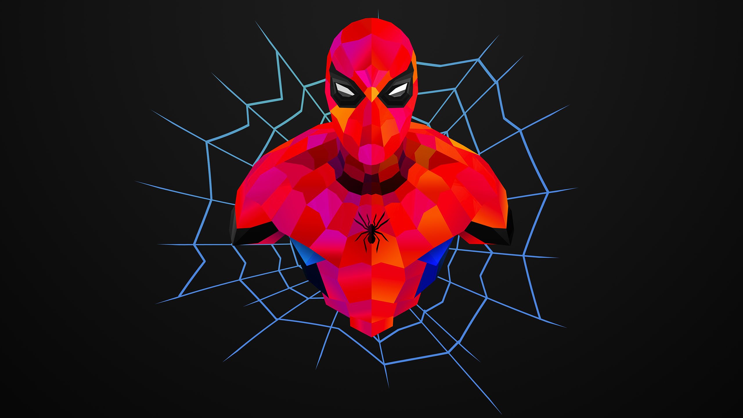 Spider-Man In The Web Digital Art Wallpapers