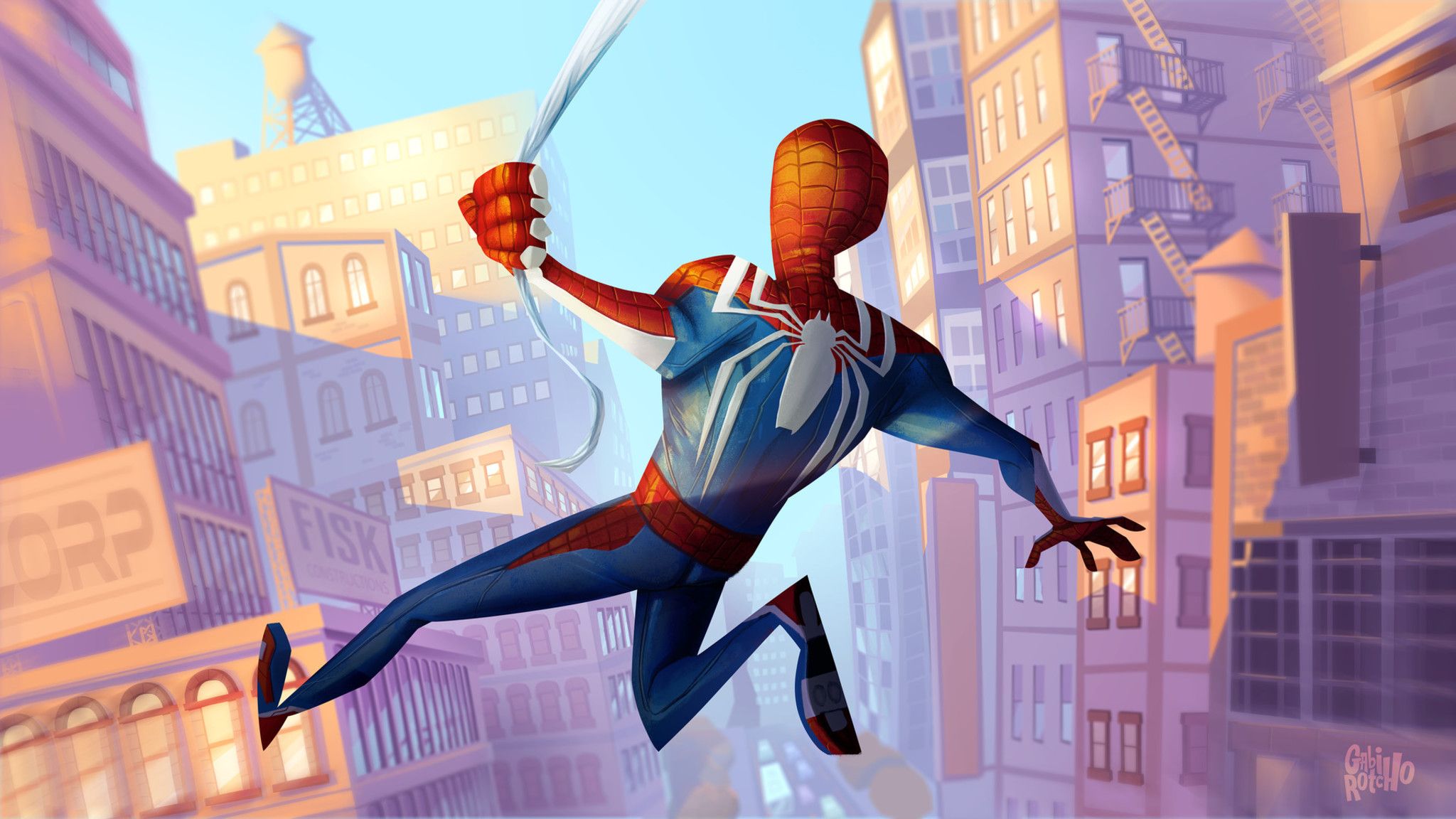 Spider-Man In The Web Digital Art Wallpapers