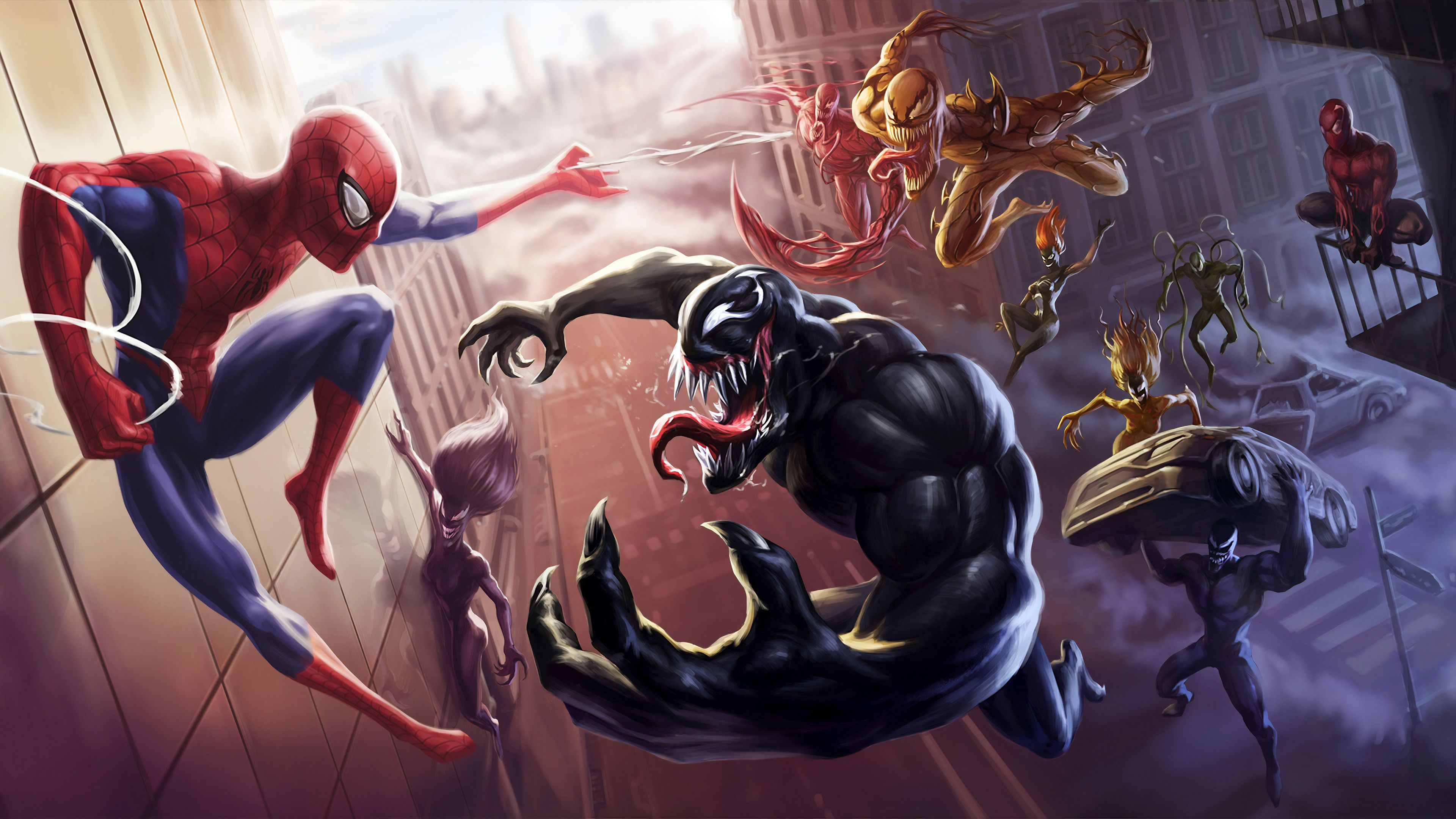 Spider-Man Vs Venom Comic Art Marvel Wallpapers