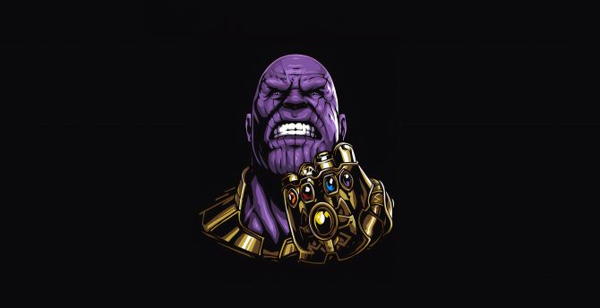 Thanos Face Minimal 4K Wallpapers