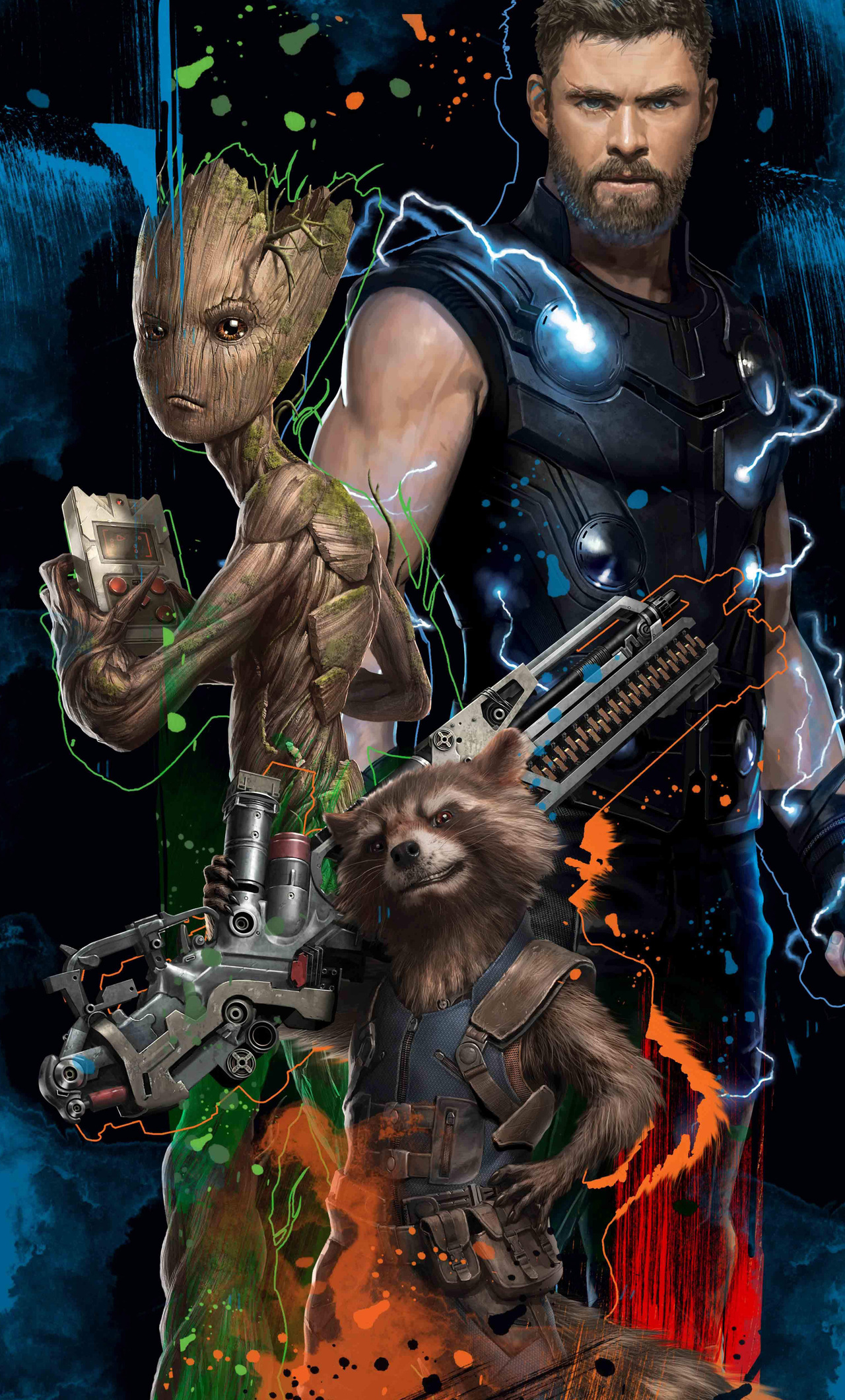 Thor, Groot And Rocket Wallpapers