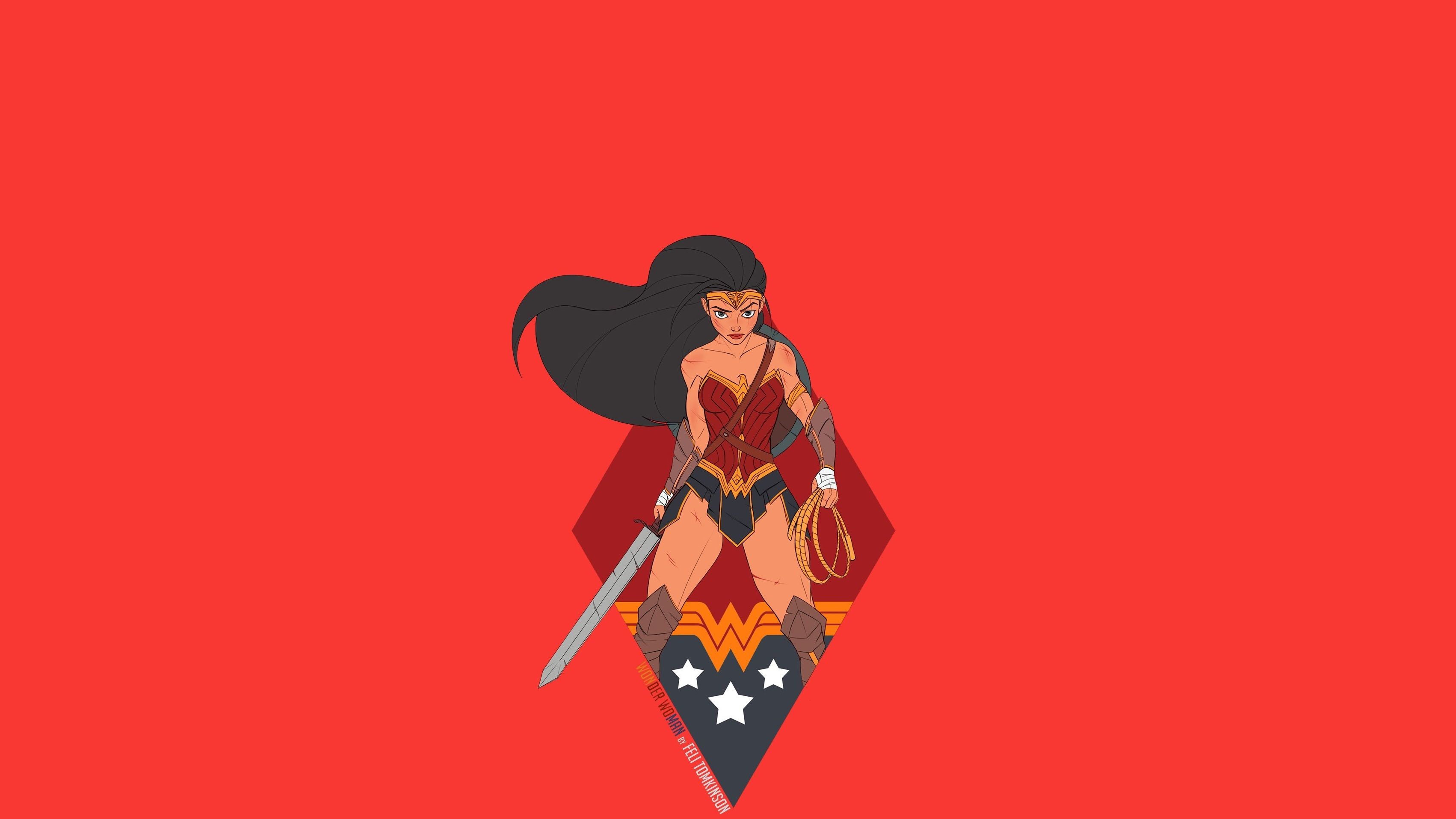 Wonder Woman 8K Minimalist Wallpapers
