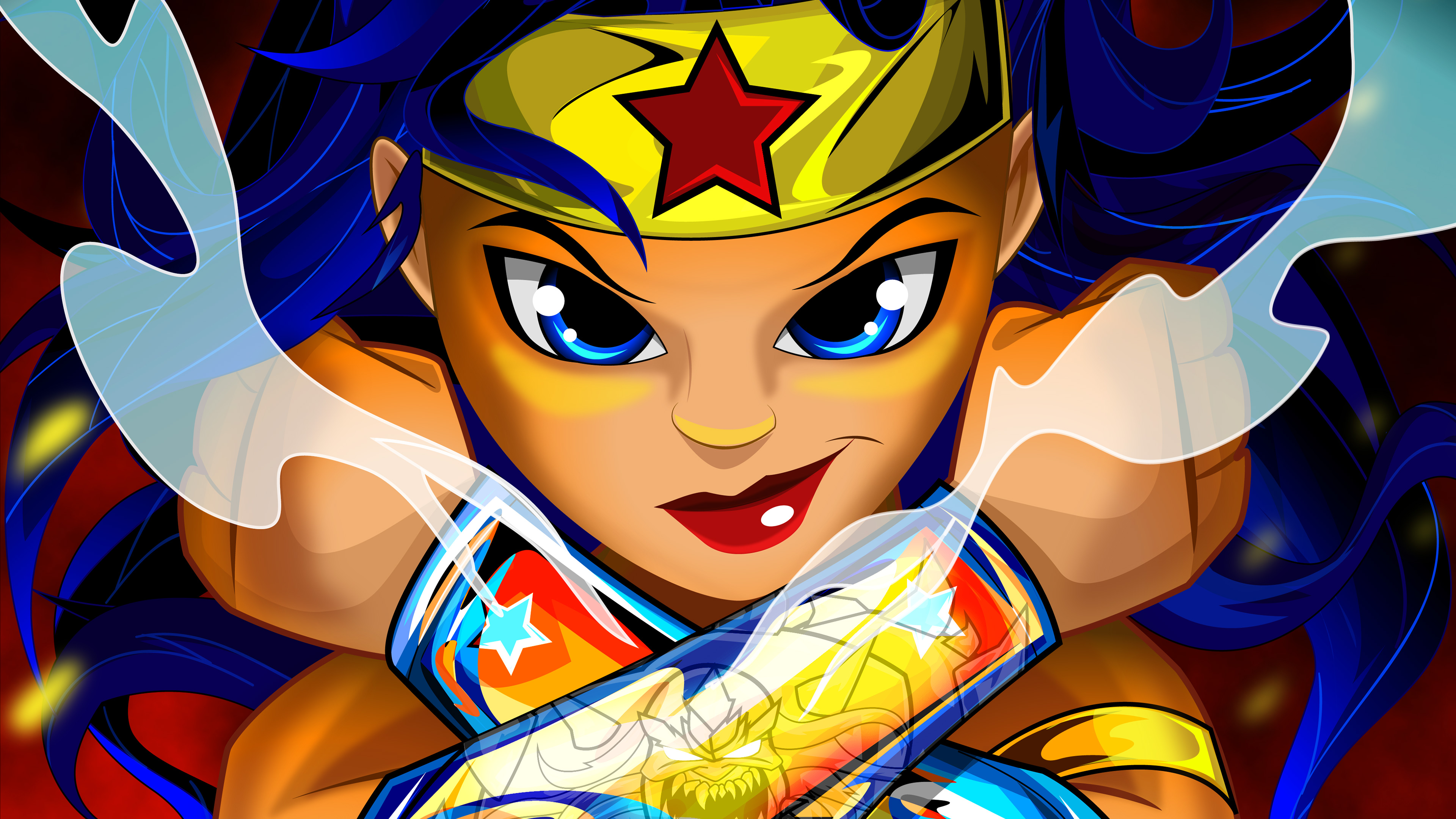 Wonder Woman Lightning Swing Art Wallpapers