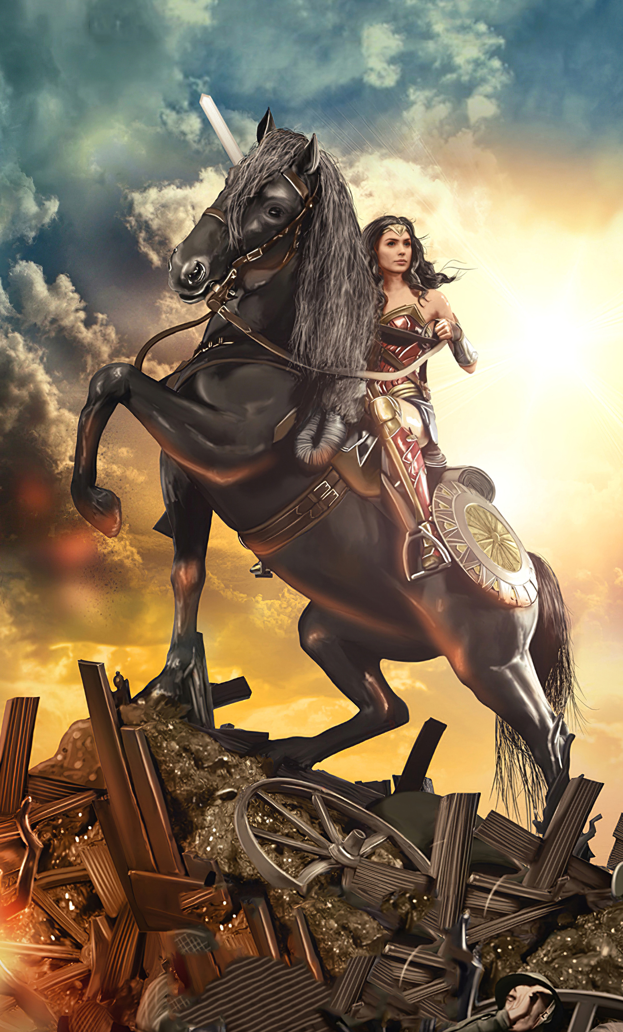 Wonder Woman Riding Horse Wallpapers