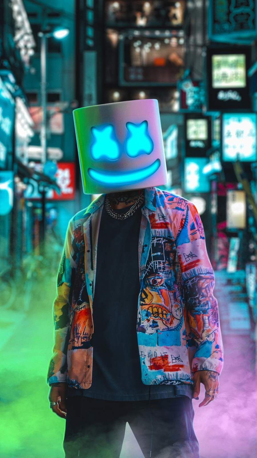 Dj Marshmello Hd Neon Wallpapers