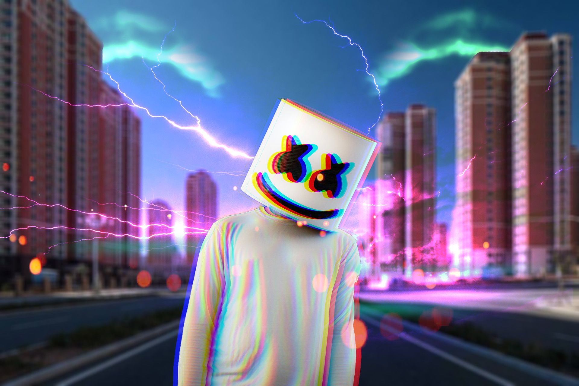 Dj Marshmello Hd Neon Wallpapers