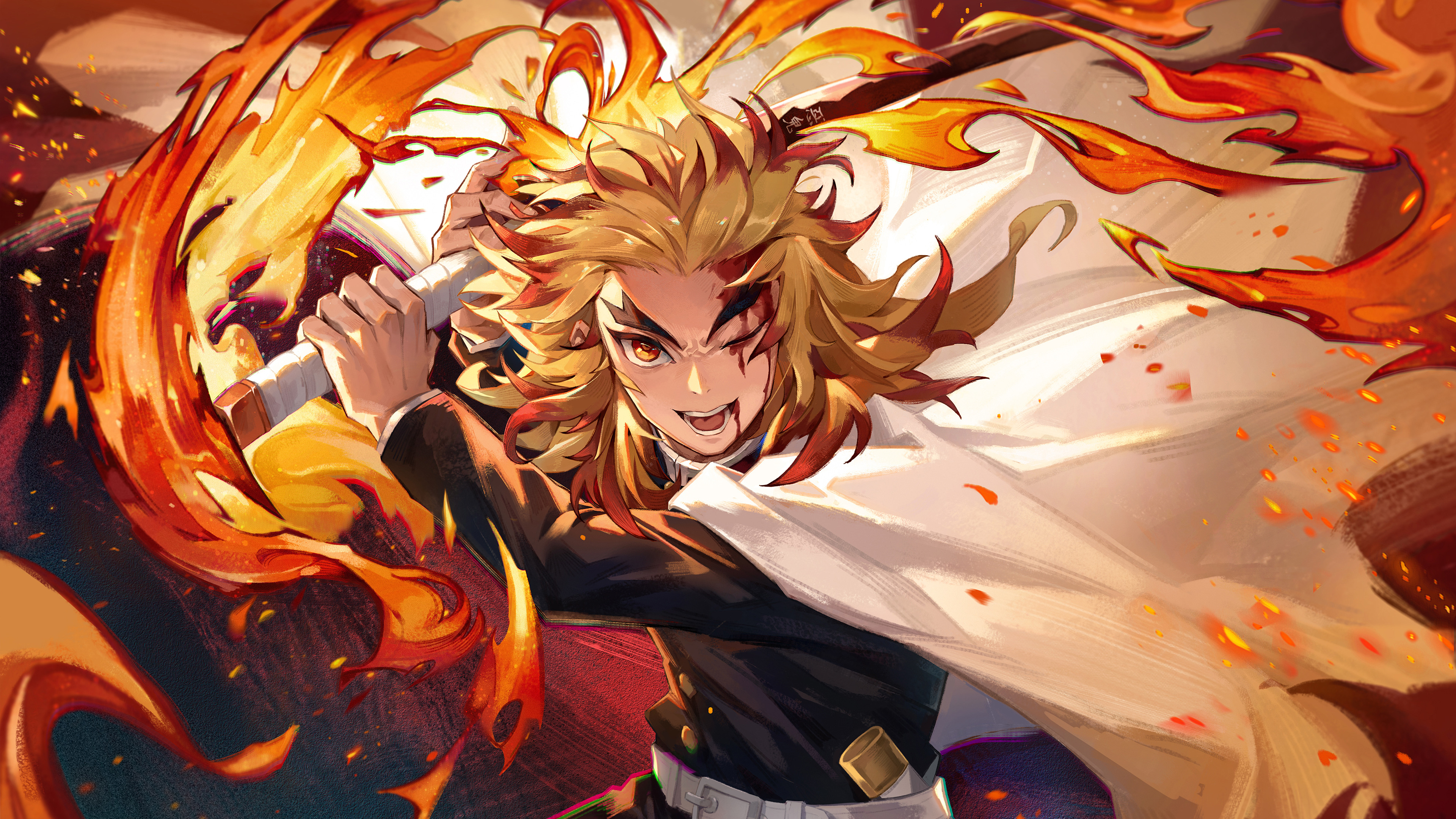 4K Kyojuro Rengoku 2020 Digital Art Wallpapers