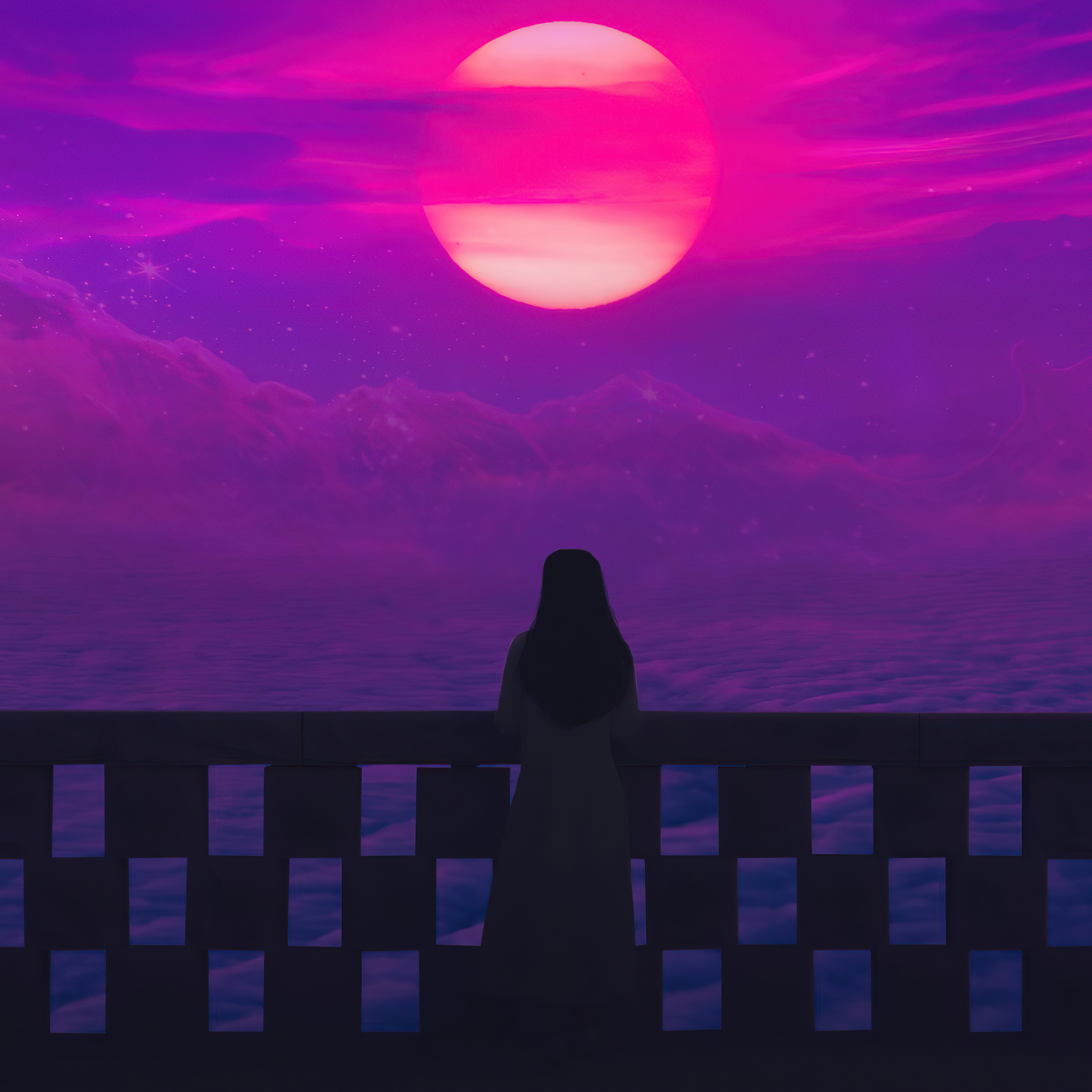 Alone Girl Waiting For Sunrise Wallpapers