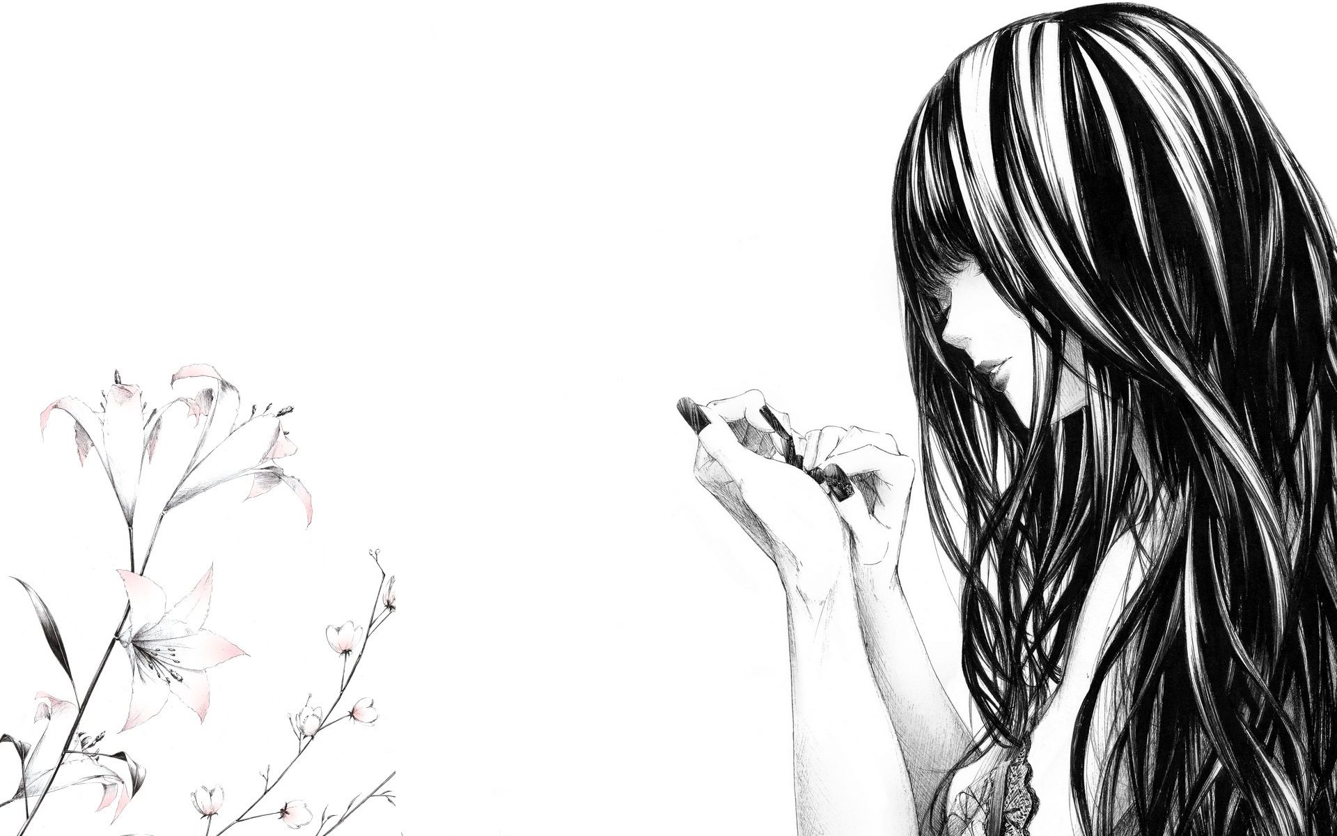 Anime Art Black And White Wallpapers