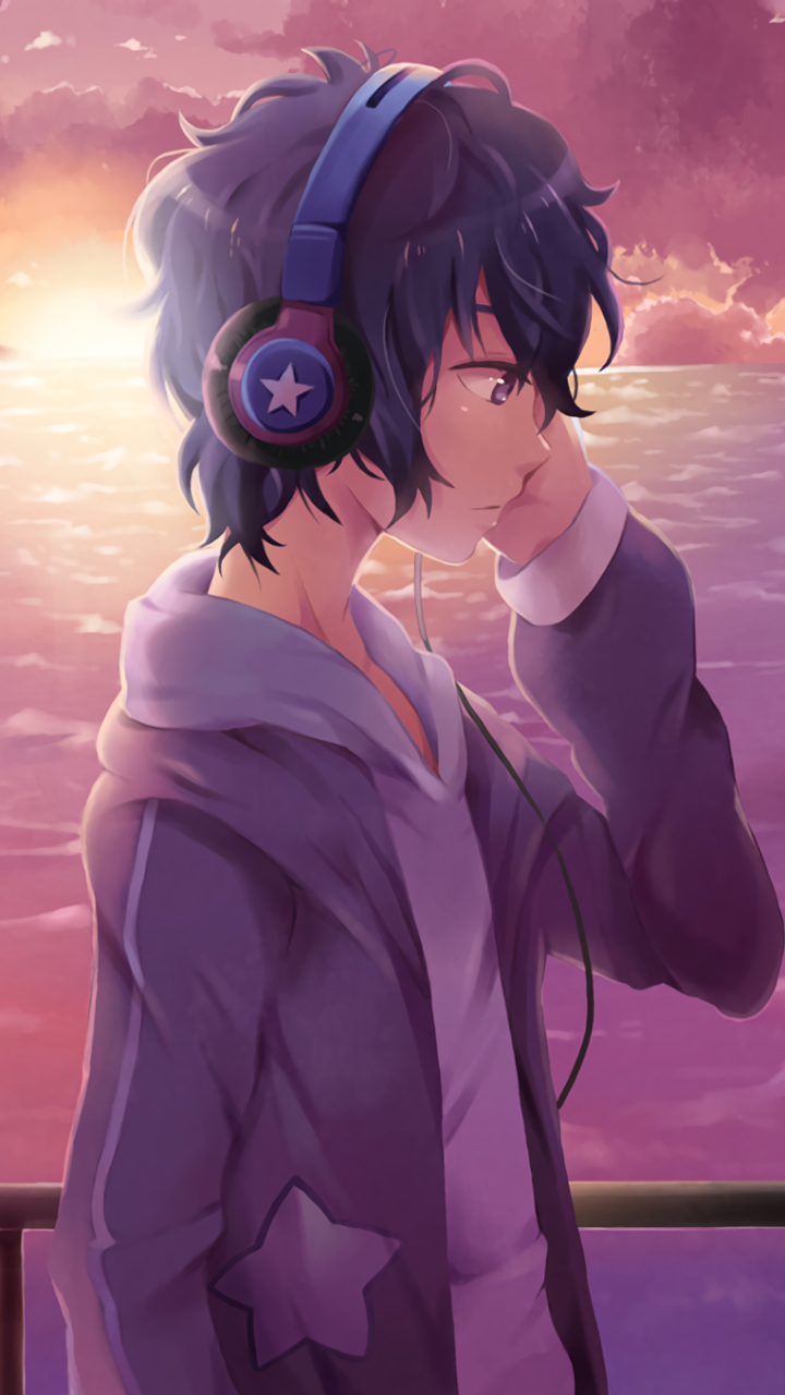 Anime Boy Headphones Wallpapers