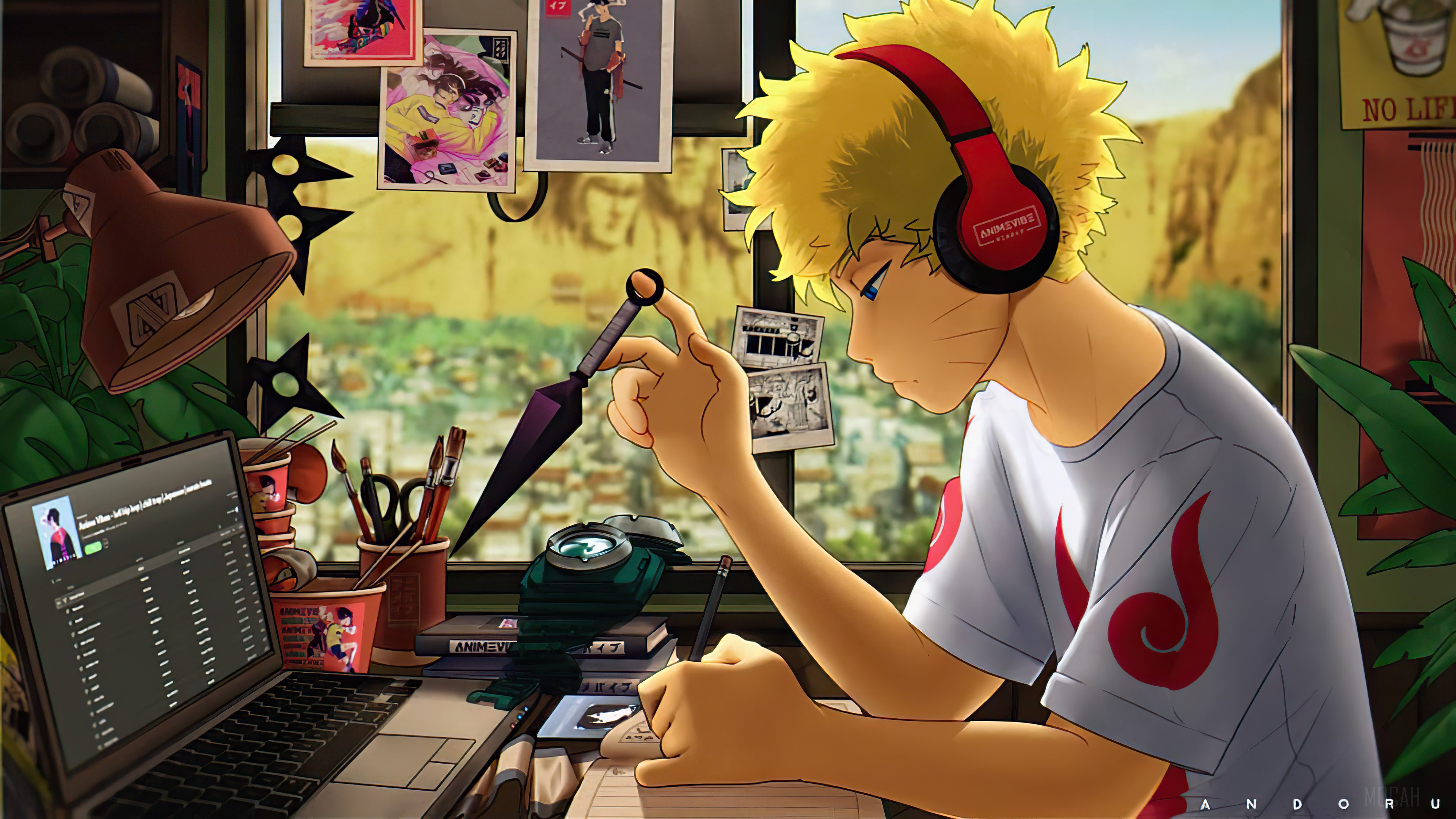 Anime Boy Headphones Wallpapers