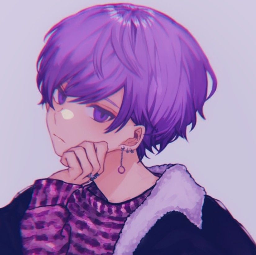 Anime Boy Purple Hair Wallpapers