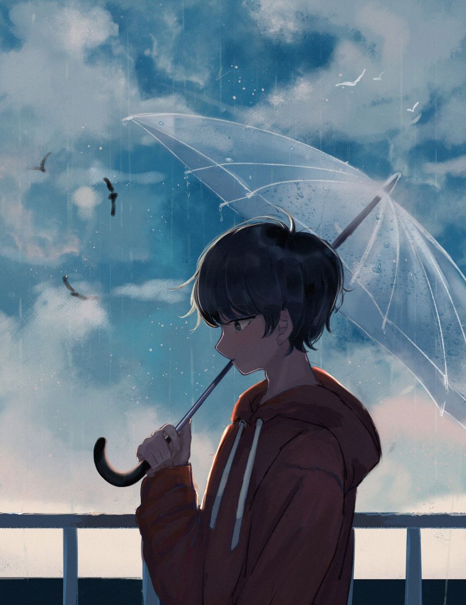 Anime Boy Rain Wallpapers