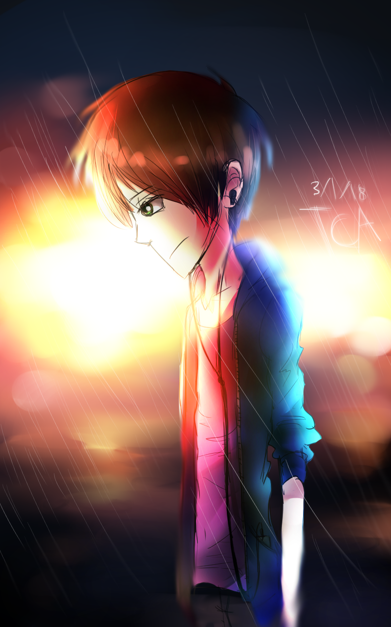 Anime Boy Rain Wallpapers