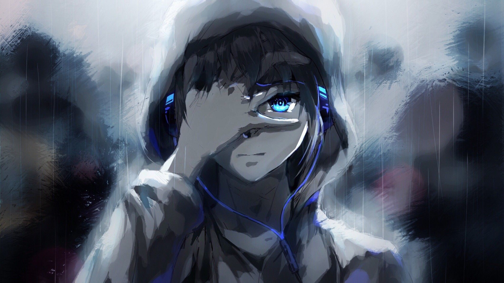 Anime Boy Wearing Hoodie Wallpapers