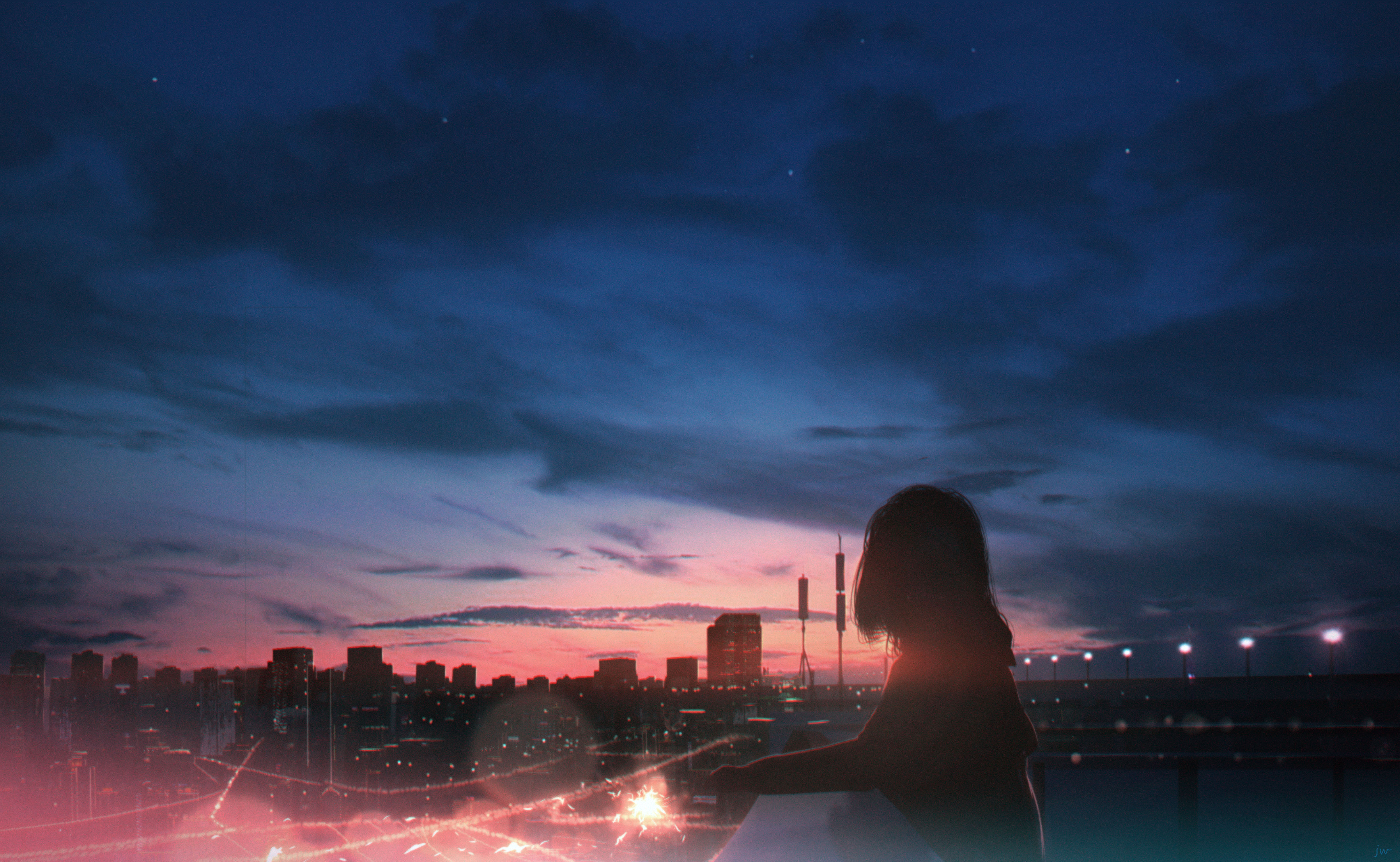 Anime City Lights Wallpapers