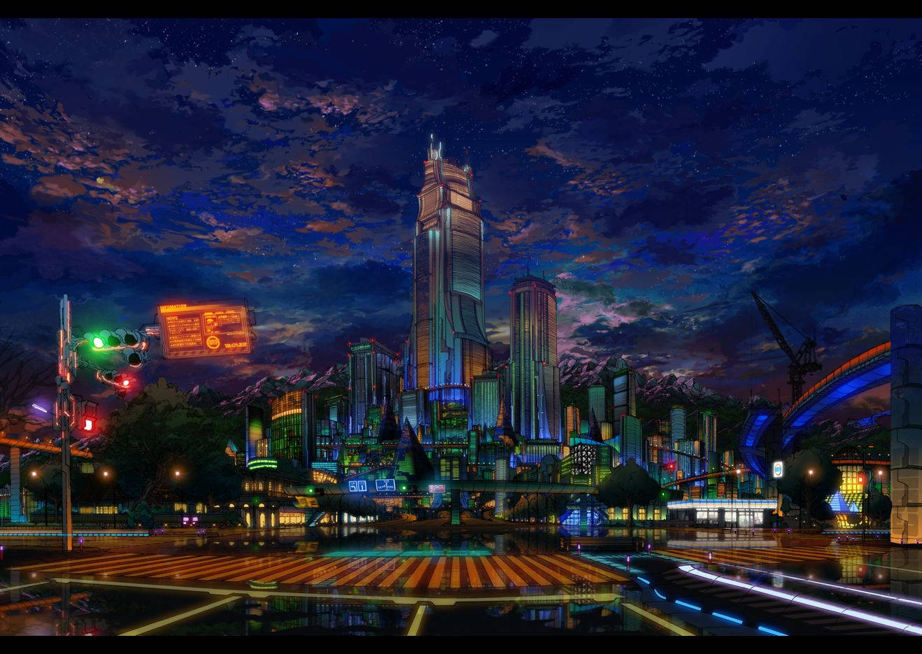 Anime City Lights Wallpapers