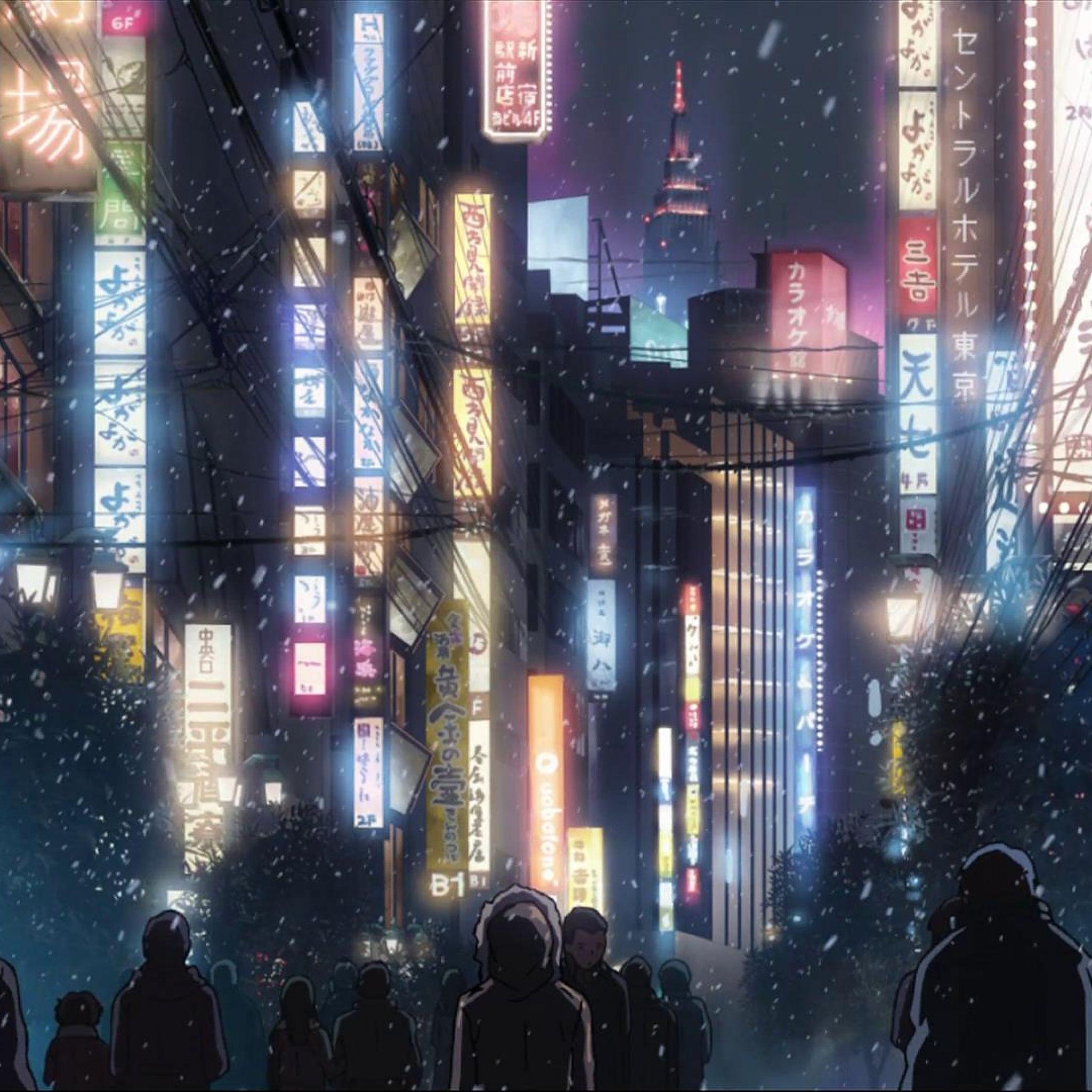 Anime City Lights At Night Aesthetic Wallpapers