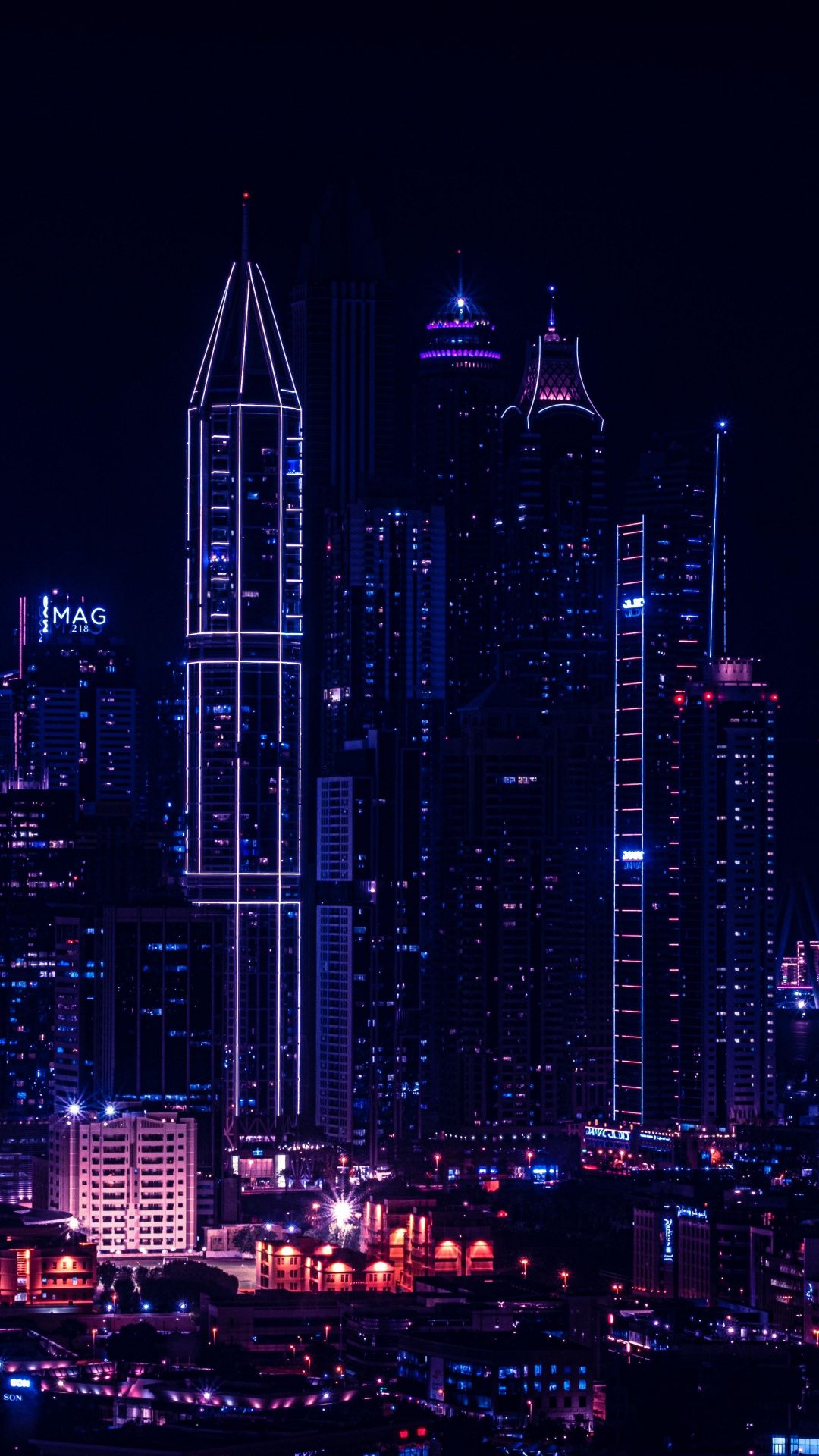 Anime City Lights At Night Aesthetic Wallpapers