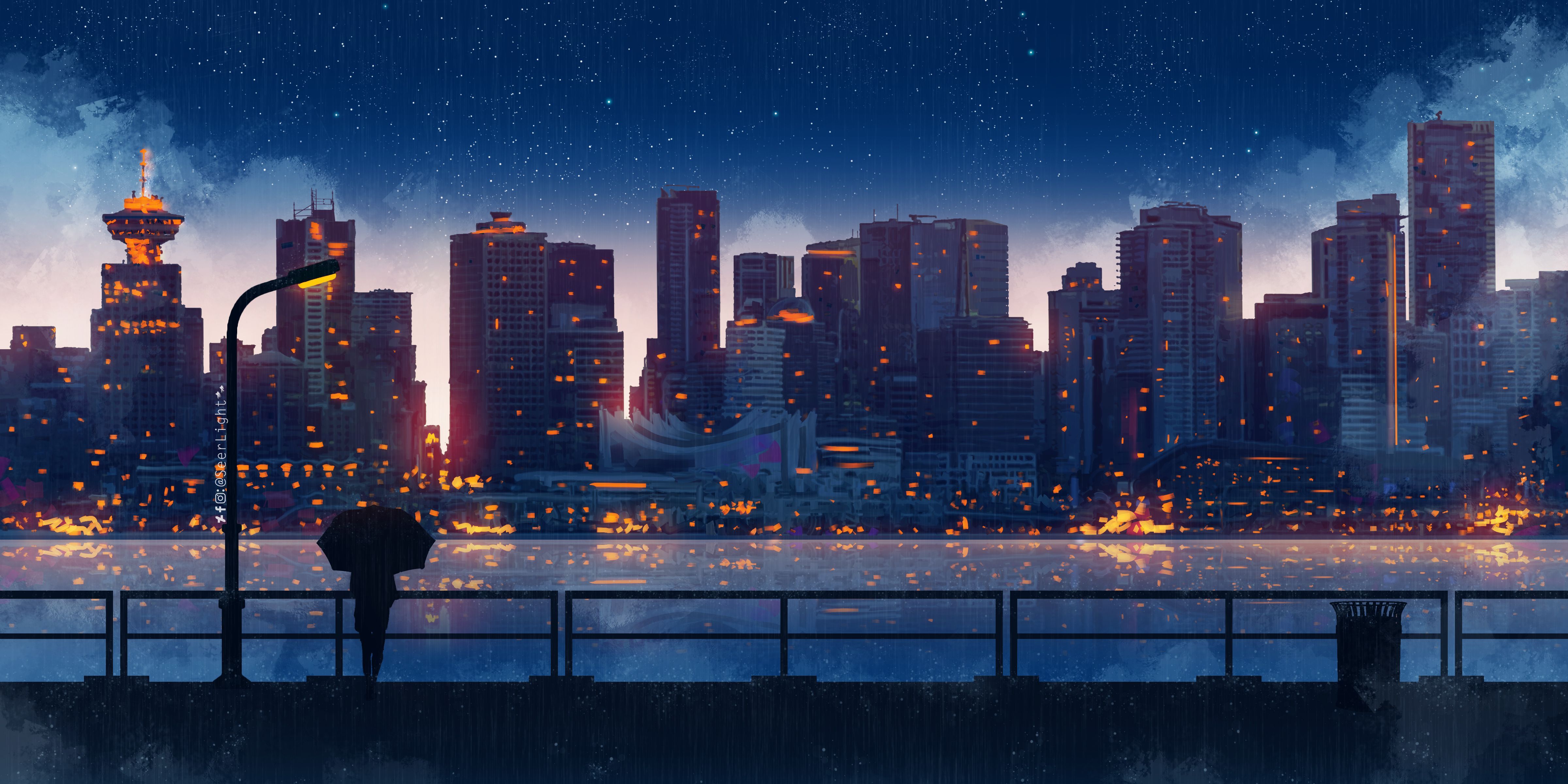 Anime City Rain Wallpapers