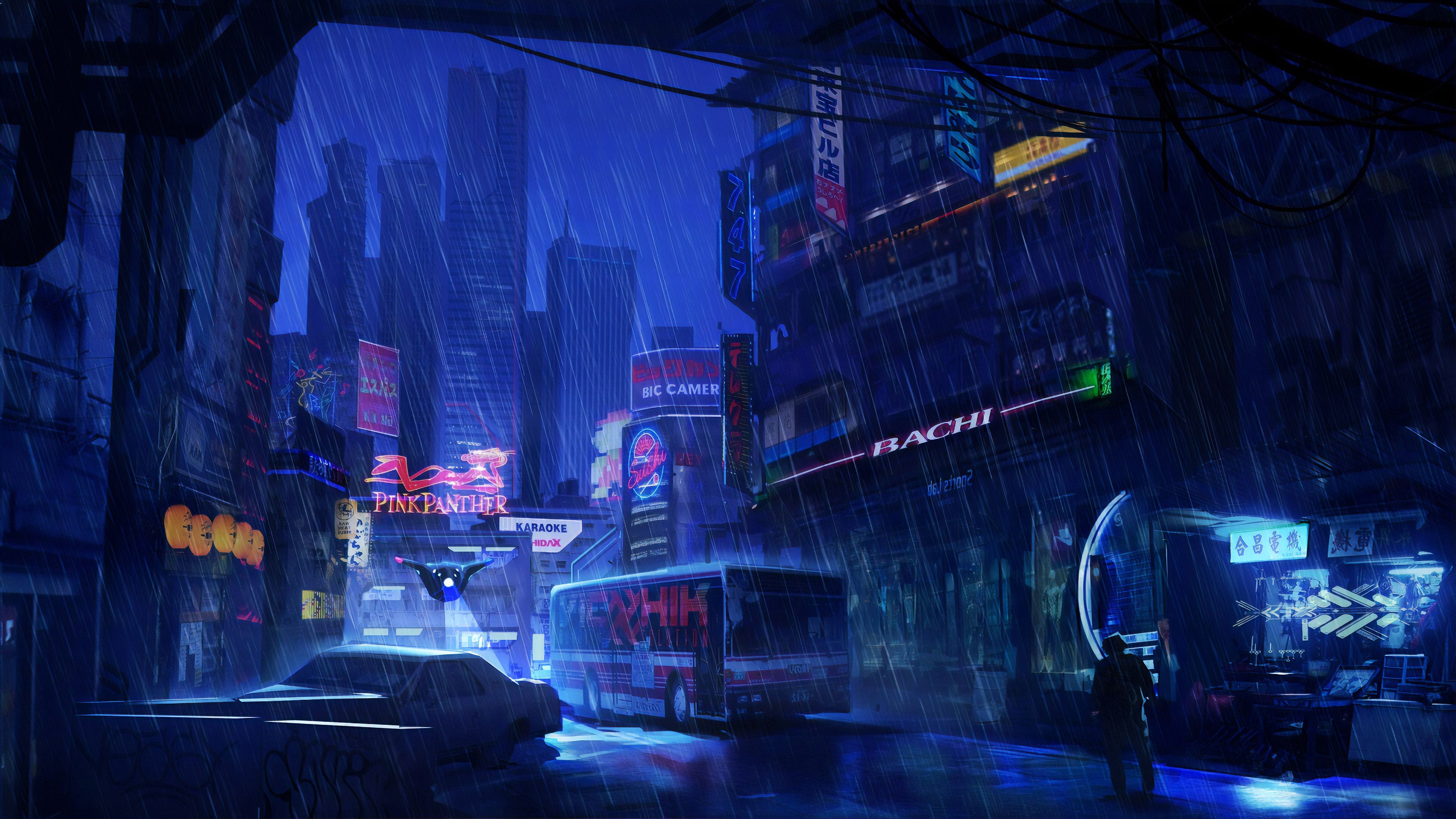 Anime City Rain Wallpapers