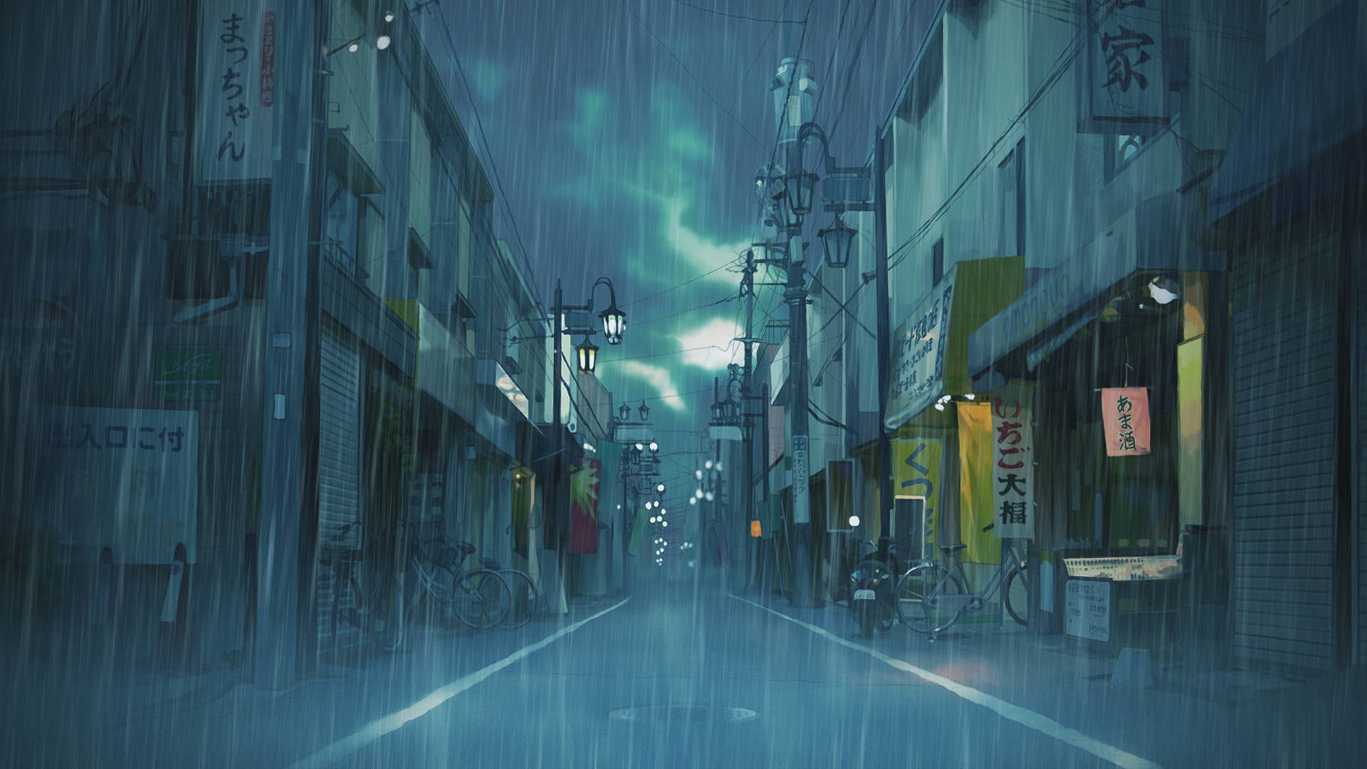 Anime City Rain Wallpapers