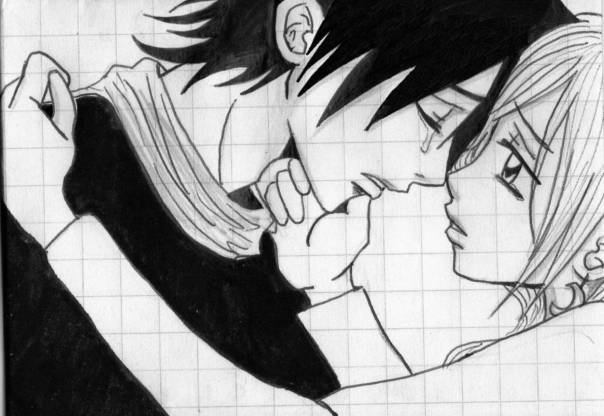 Anime Couple Drawing Art Wallpapers