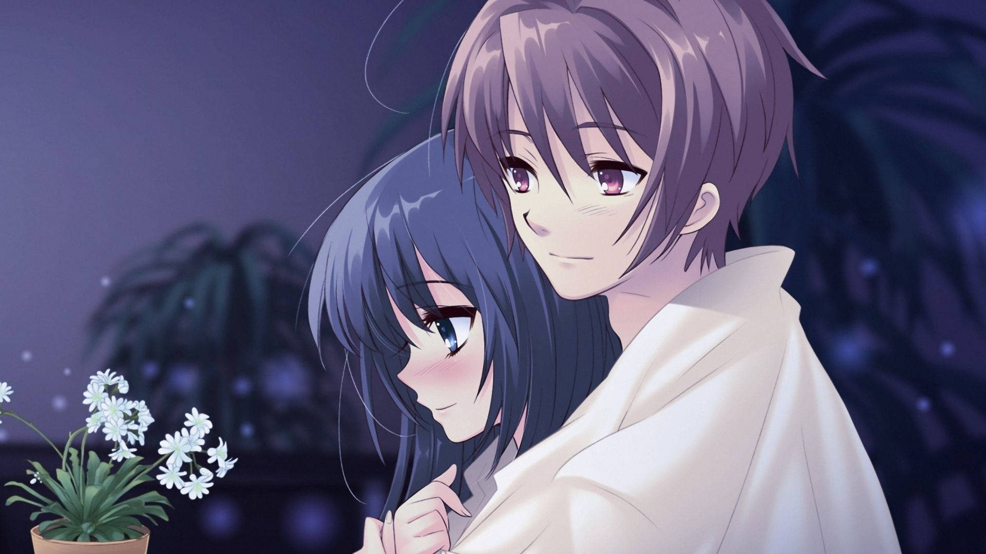 Anime Couple Sad Hug Wallpapers