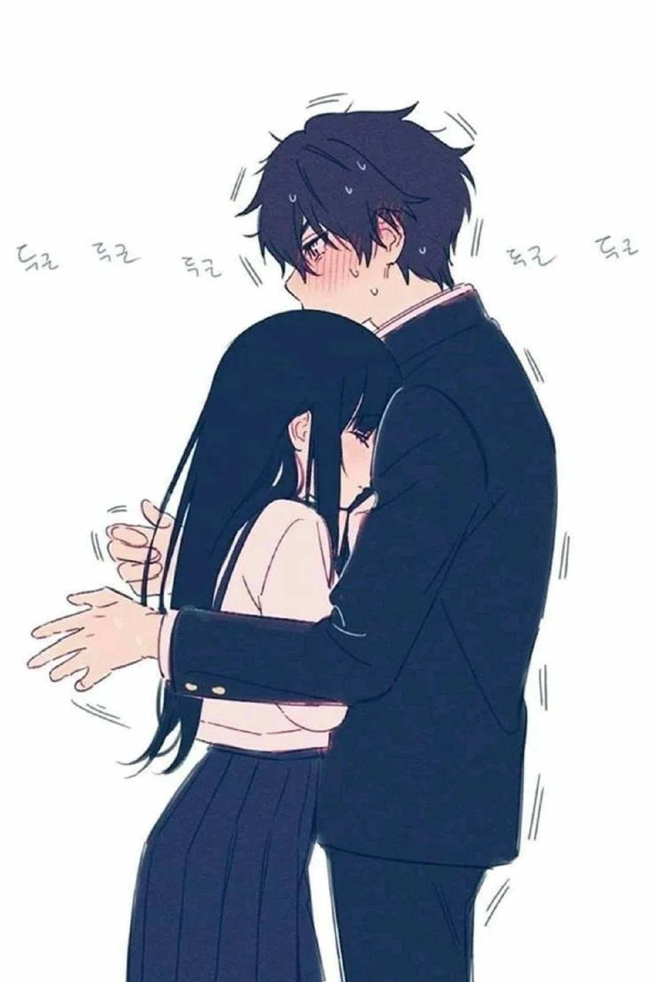 Anime Couple Sad Hug Wallpapers