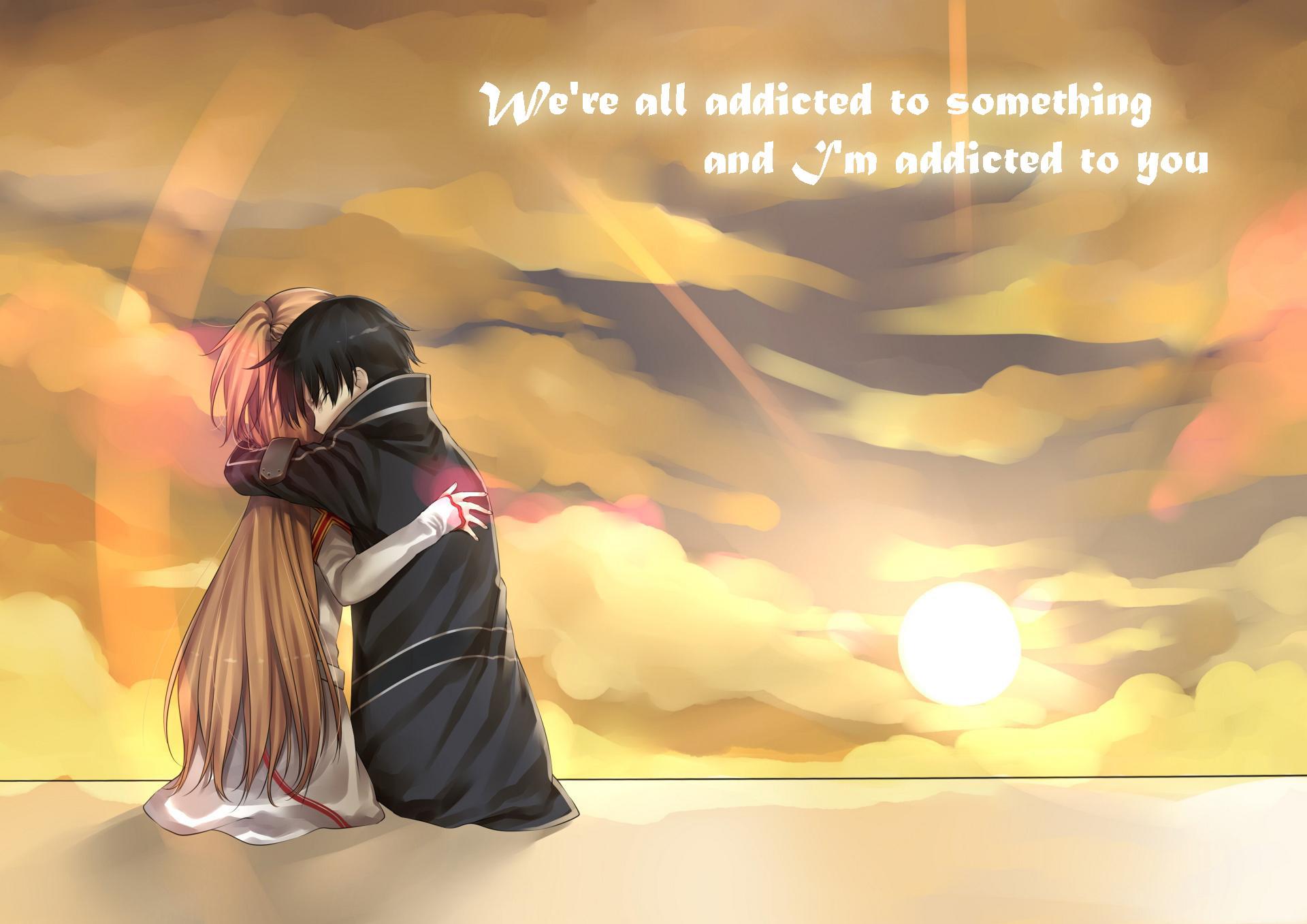 Anime Couple Sad Hug Wallpapers