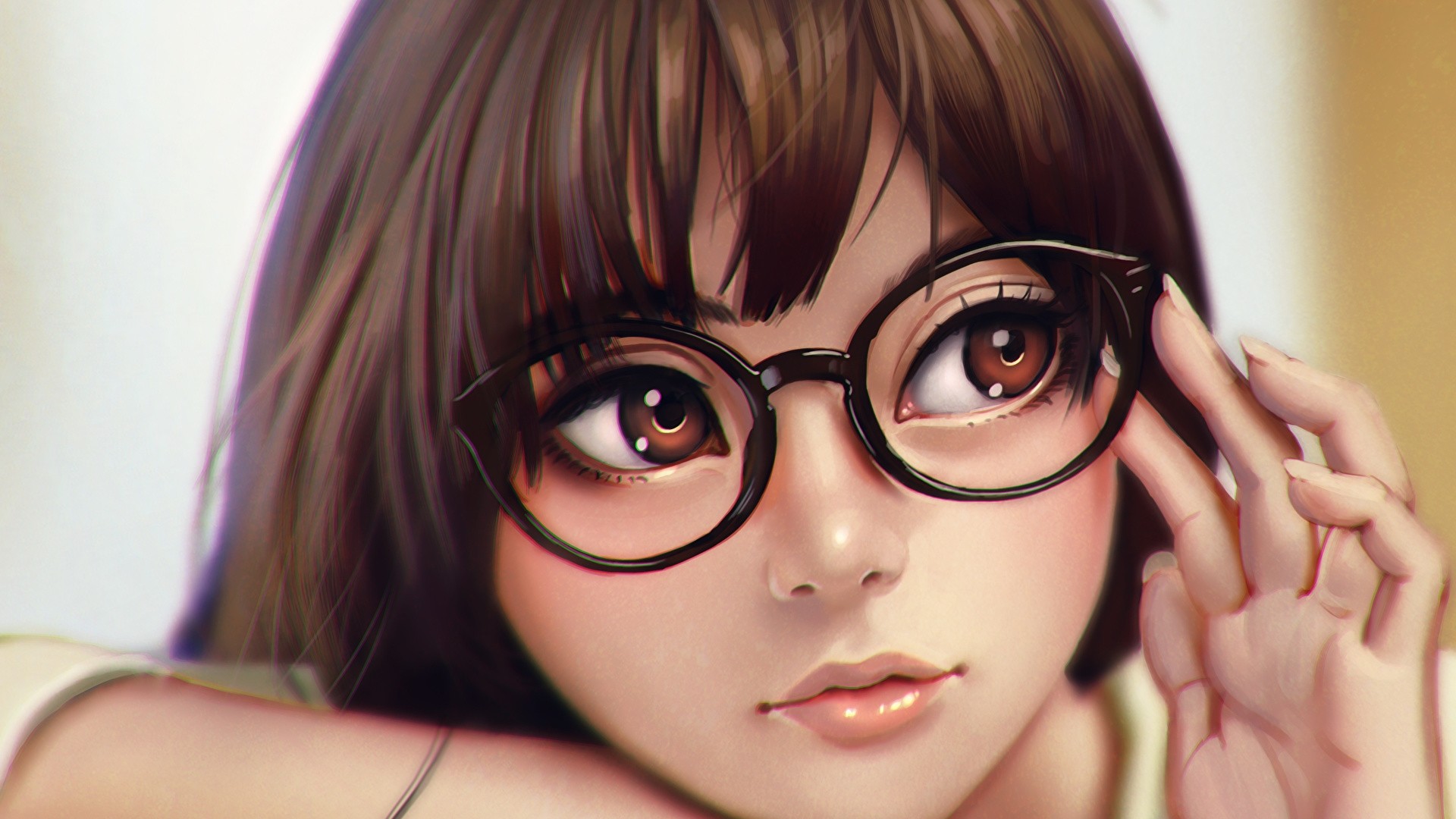 Anime Cute Glasses Girl Hd Wallpapers