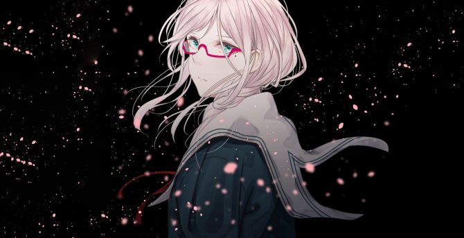 Anime Cute Glasses Girl Hd Wallpapers