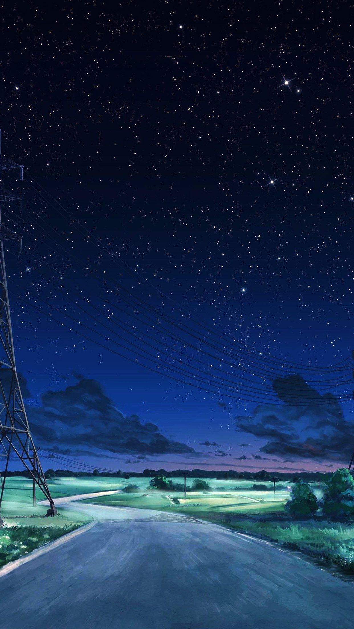 Anime Girl And Night Stars Wallpapers