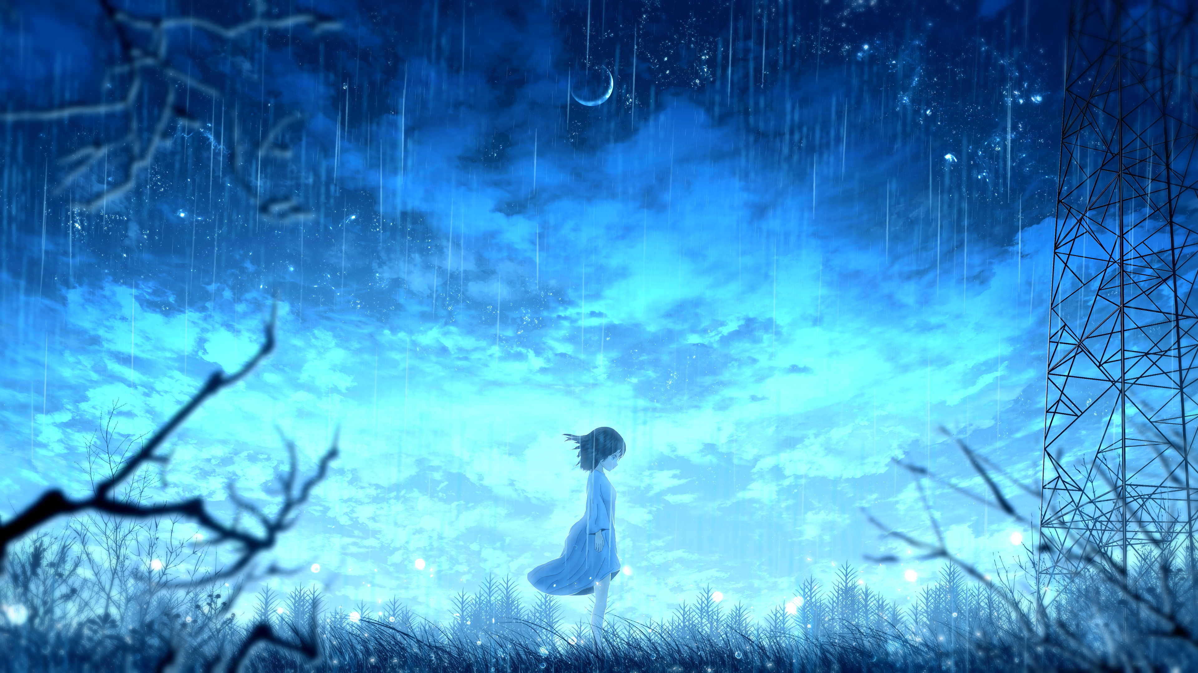 Anime Girl At Night Wallpapers