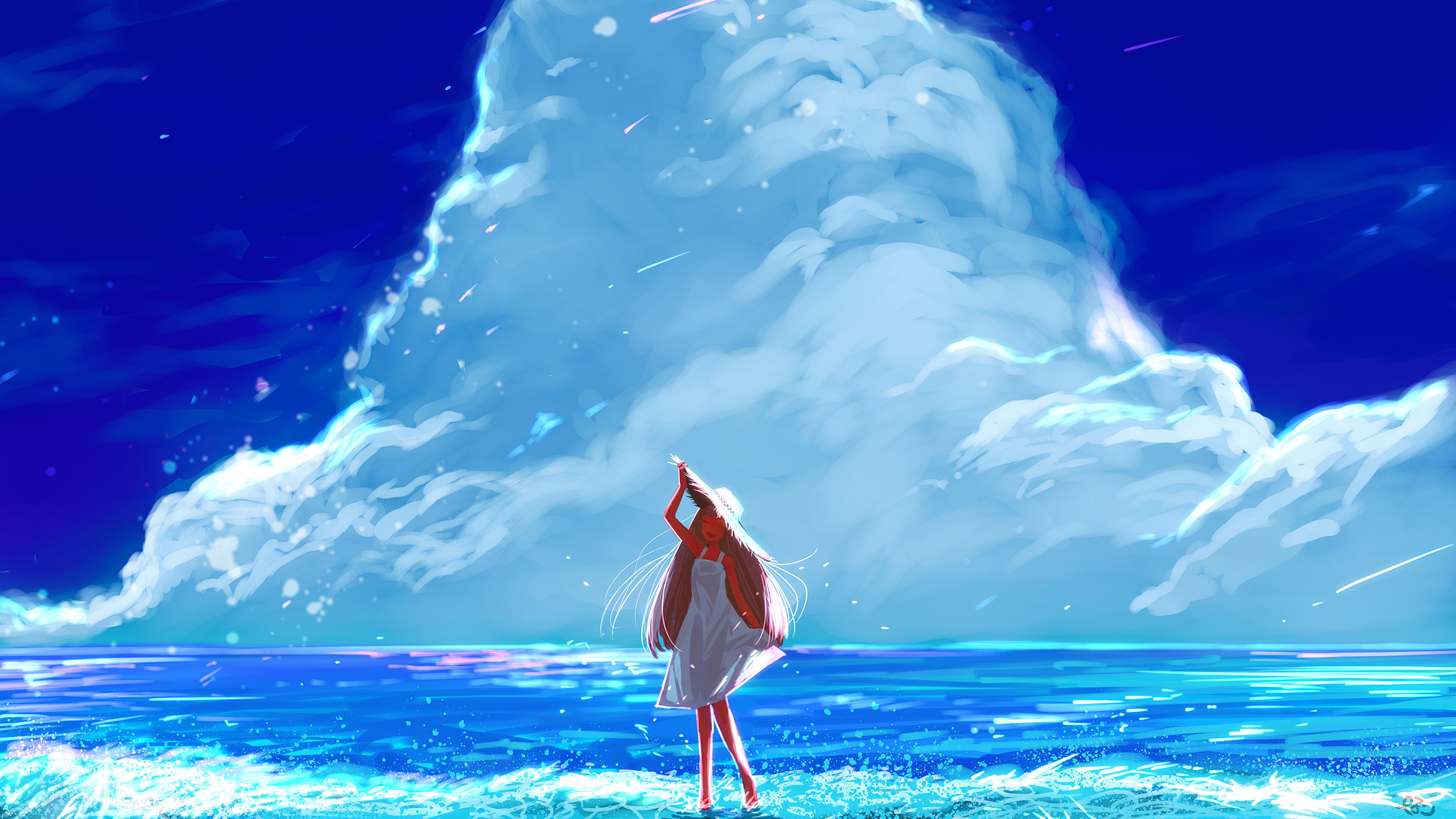 Anime Girl At The Seaside Wallpapers