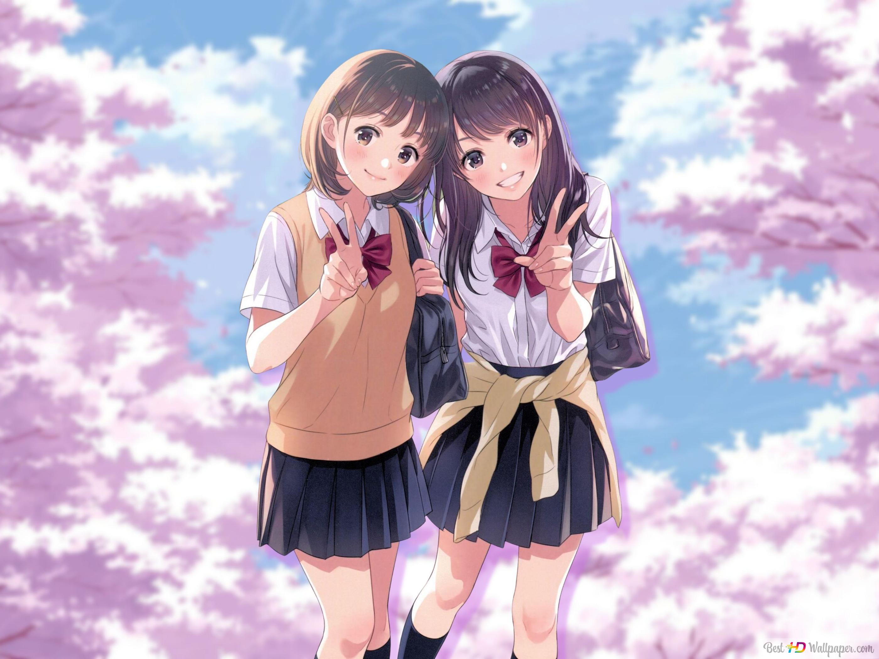 Anime Girl Best Friend Hd Wallpapers