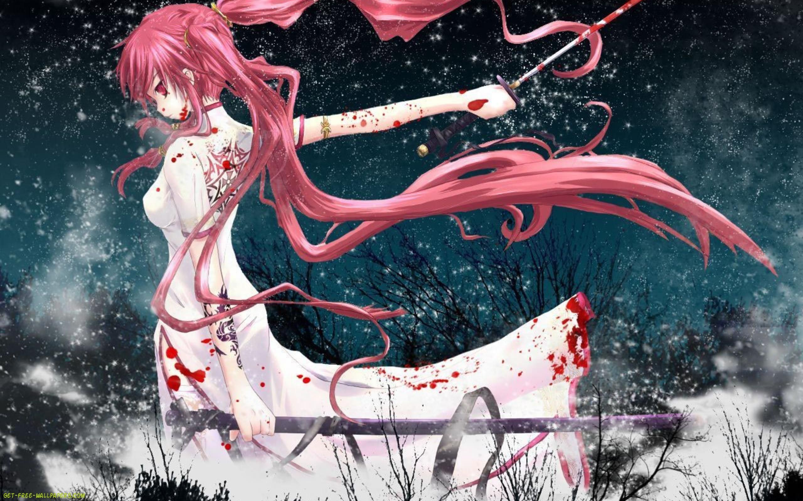 Anime Girl Bloody Hd Wallpapers