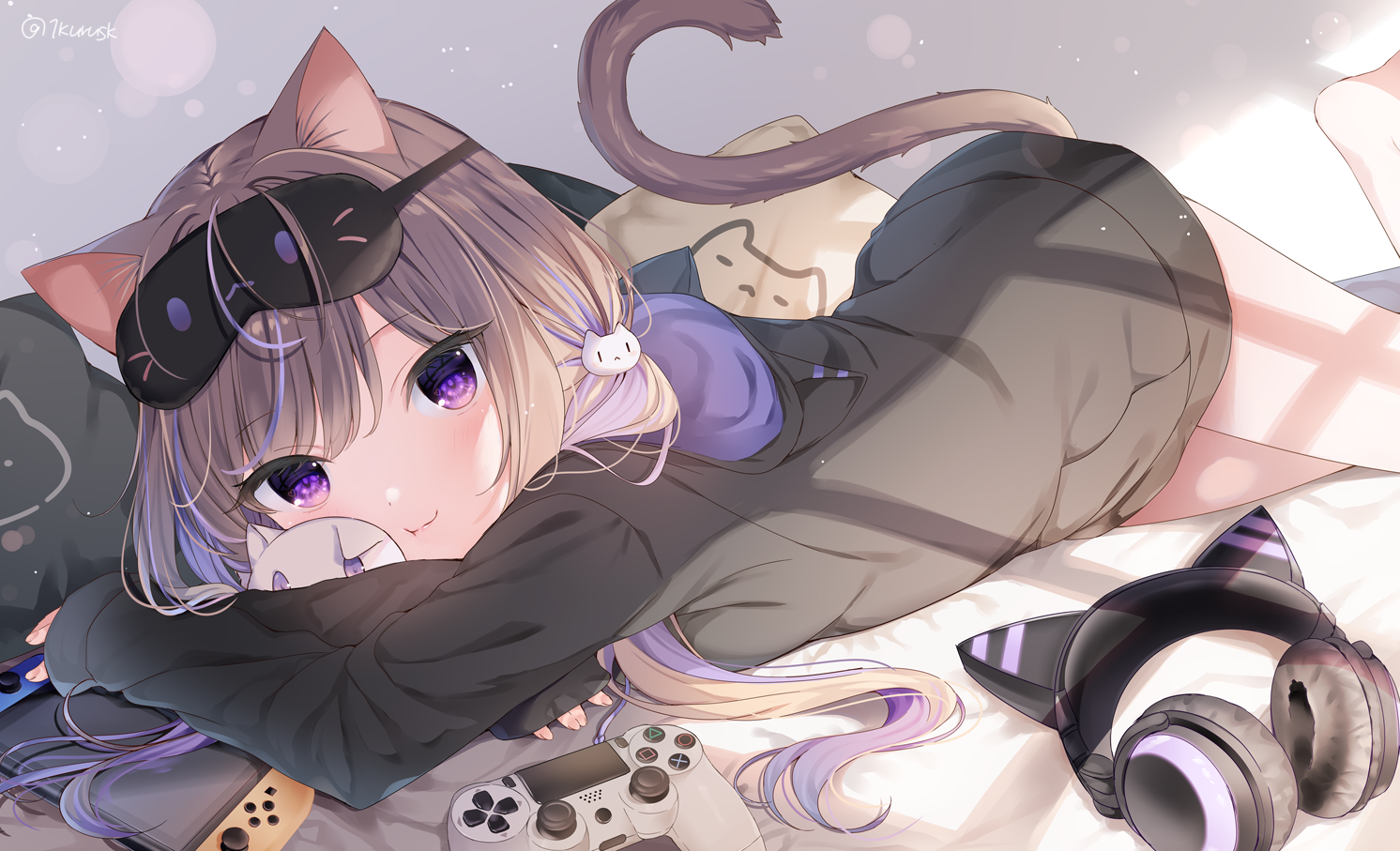 Anime Girl Cat Hoodie Wallpapers