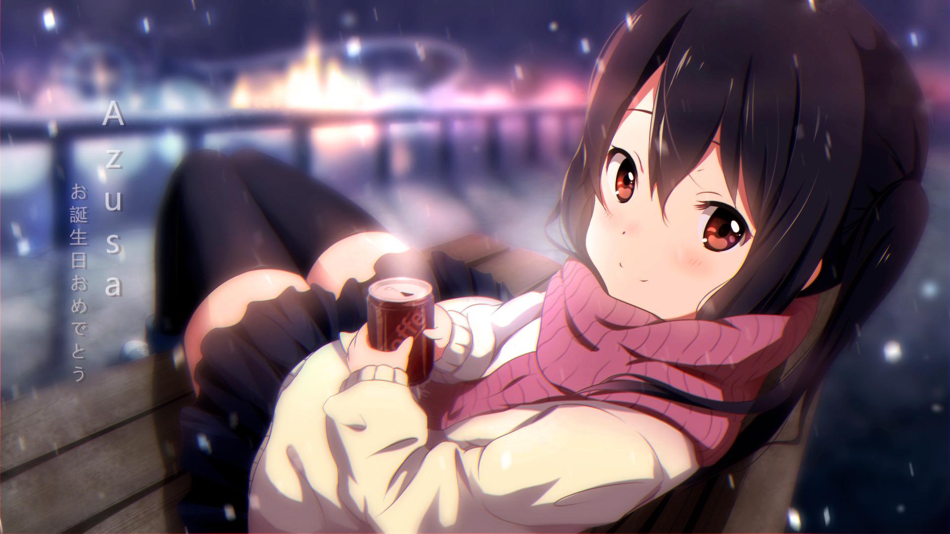 Anime Girl Drink Coffee Wallpapers