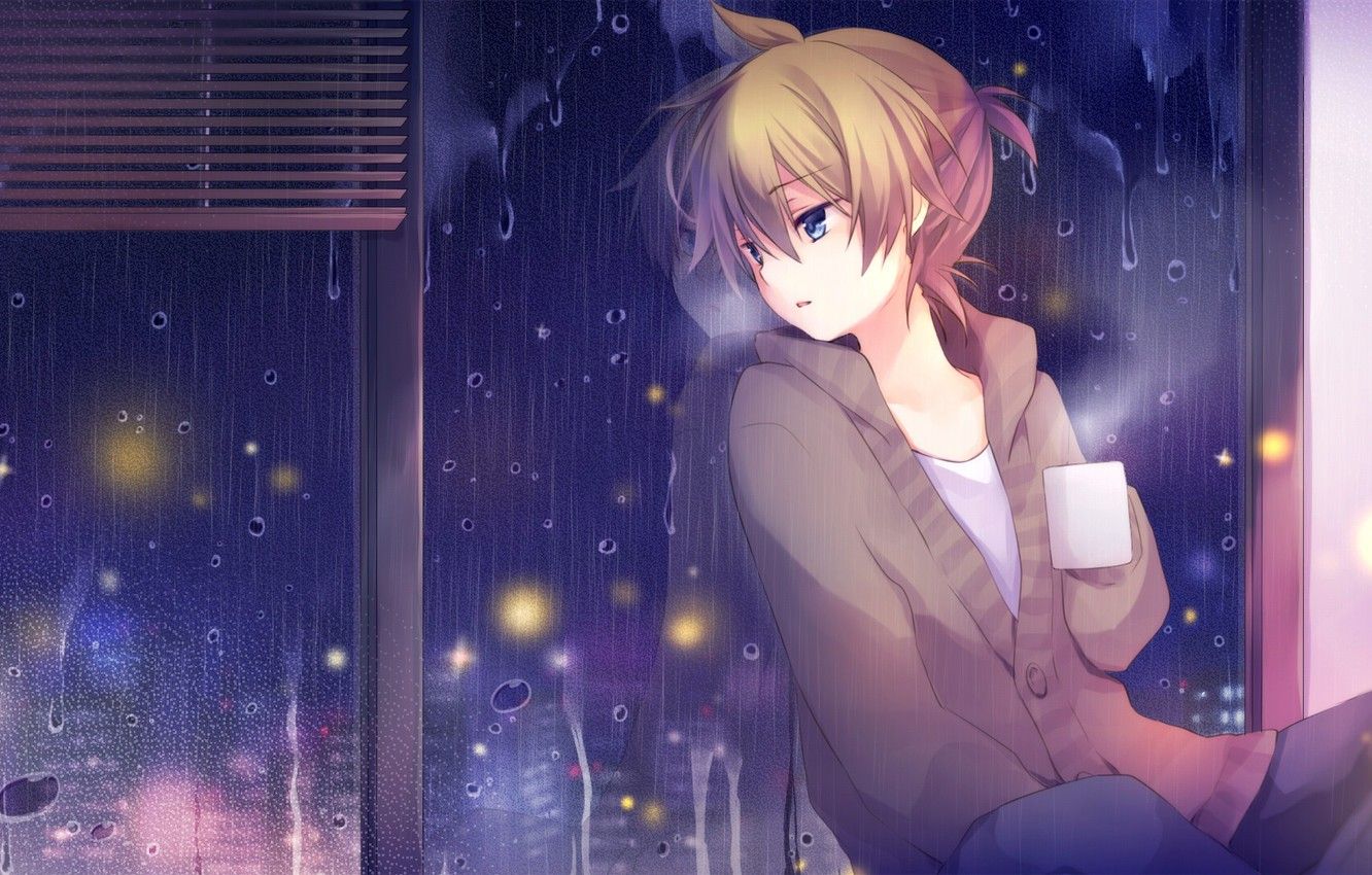 Anime Girl Drink Coffee Wallpapers