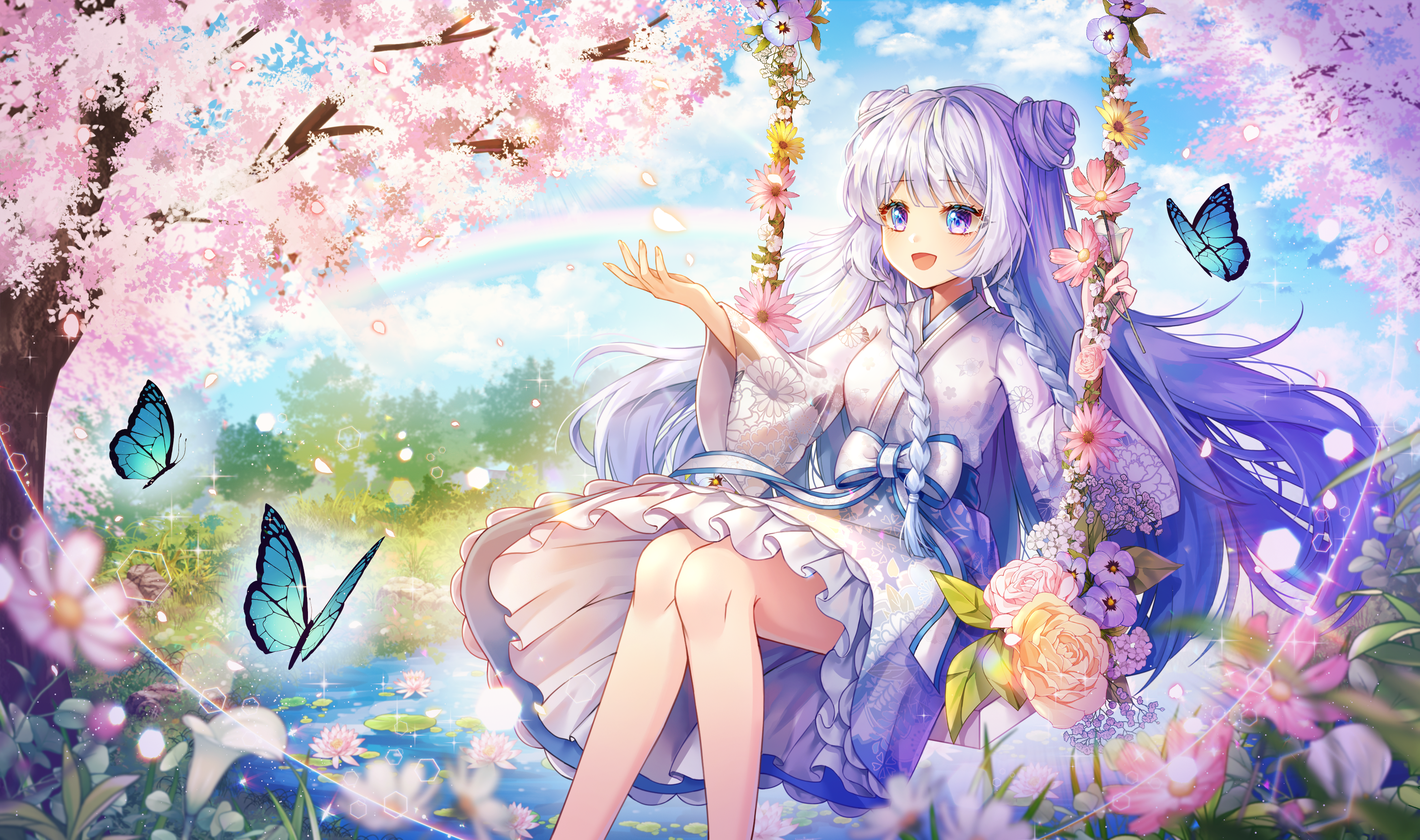 Anime Girl Flowers Wallpapers