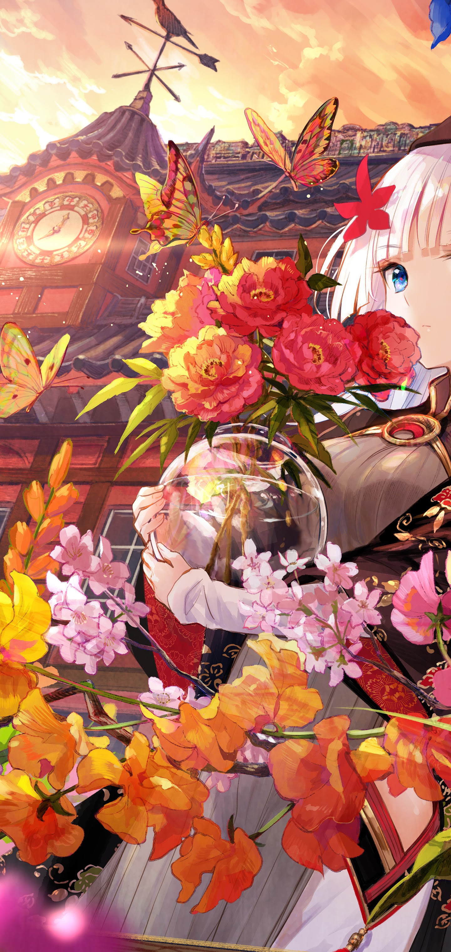 Anime Girl Flowers Wallpapers